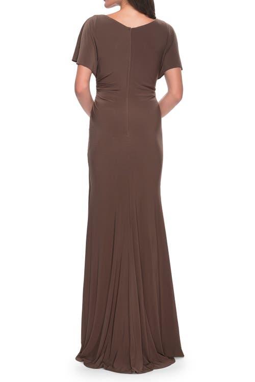 long sleeve jersey knit maxi dress Gathered Sleeves Jersey Maxi Dress - Maxi Dresses - Women