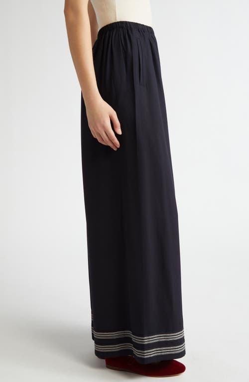 Bode Mathilde Wide Leg Trousers in Blue | Lyst