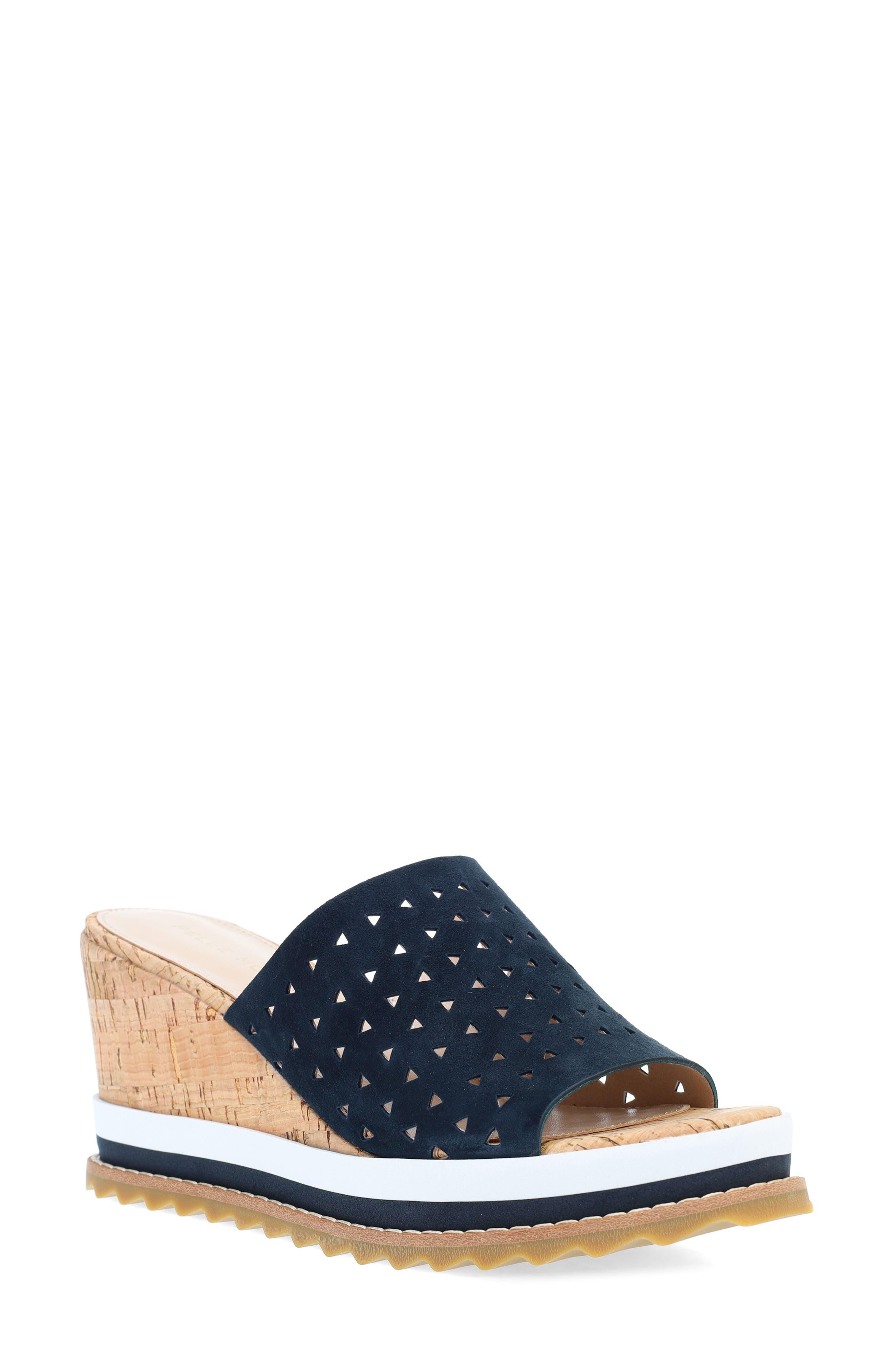 Pelle Moda Meg Platform Wedge Sandal in Blue Lyst