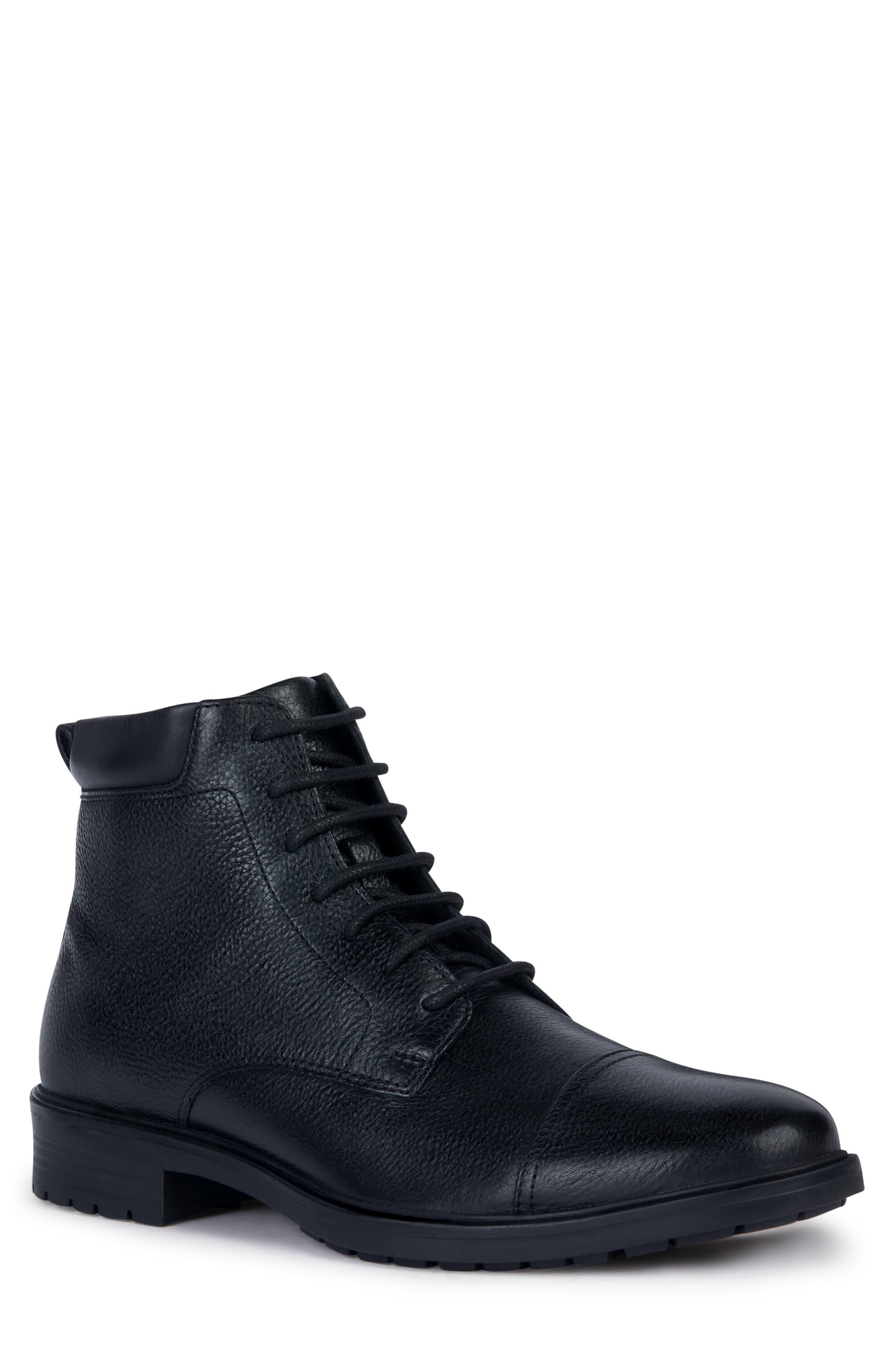 Geox Kapsian Water Resistant Leather Lace-up Boot in Blue for Men | Lyst