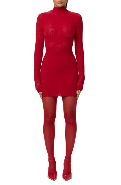 knee length dresses for ladies Nana Gotti Turtleneck lace maxi dress main image 0