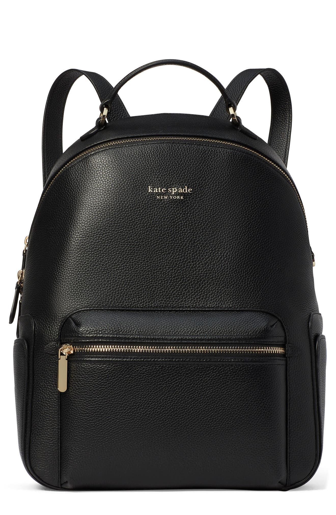 Kate Spade Hudson Pebbled Leather Backpack in Black | Lyst