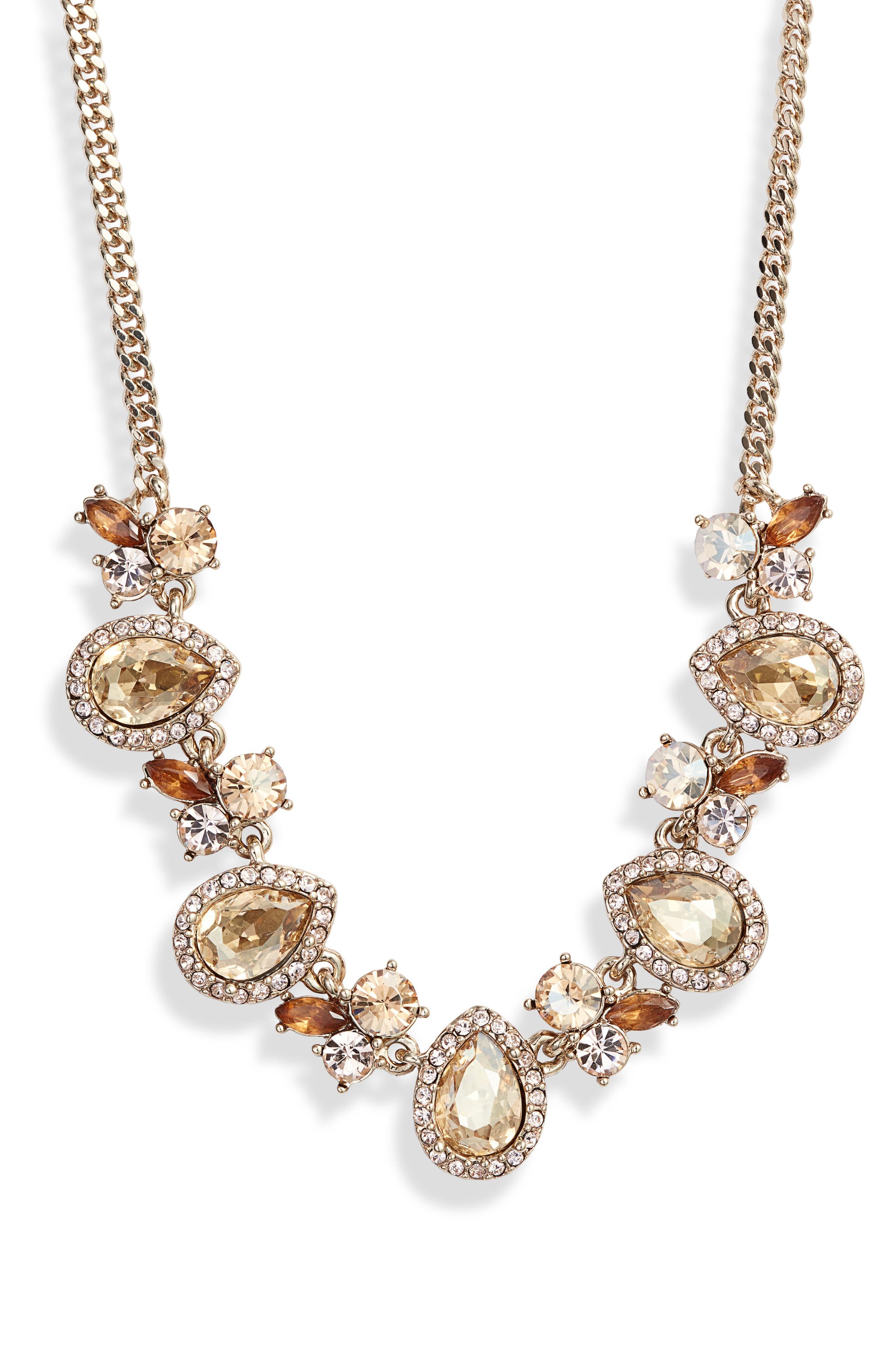 Givenchy Crystal Frontal Necklace in Gold (Metallic) Lyst
