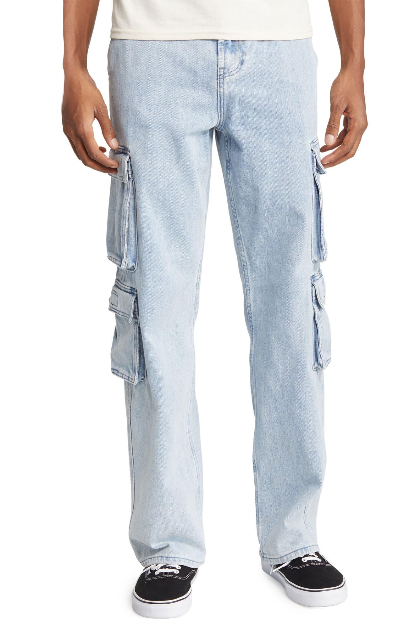 PacSun Tate baggy Denim Cargo Pants in Blue for Men Lyst