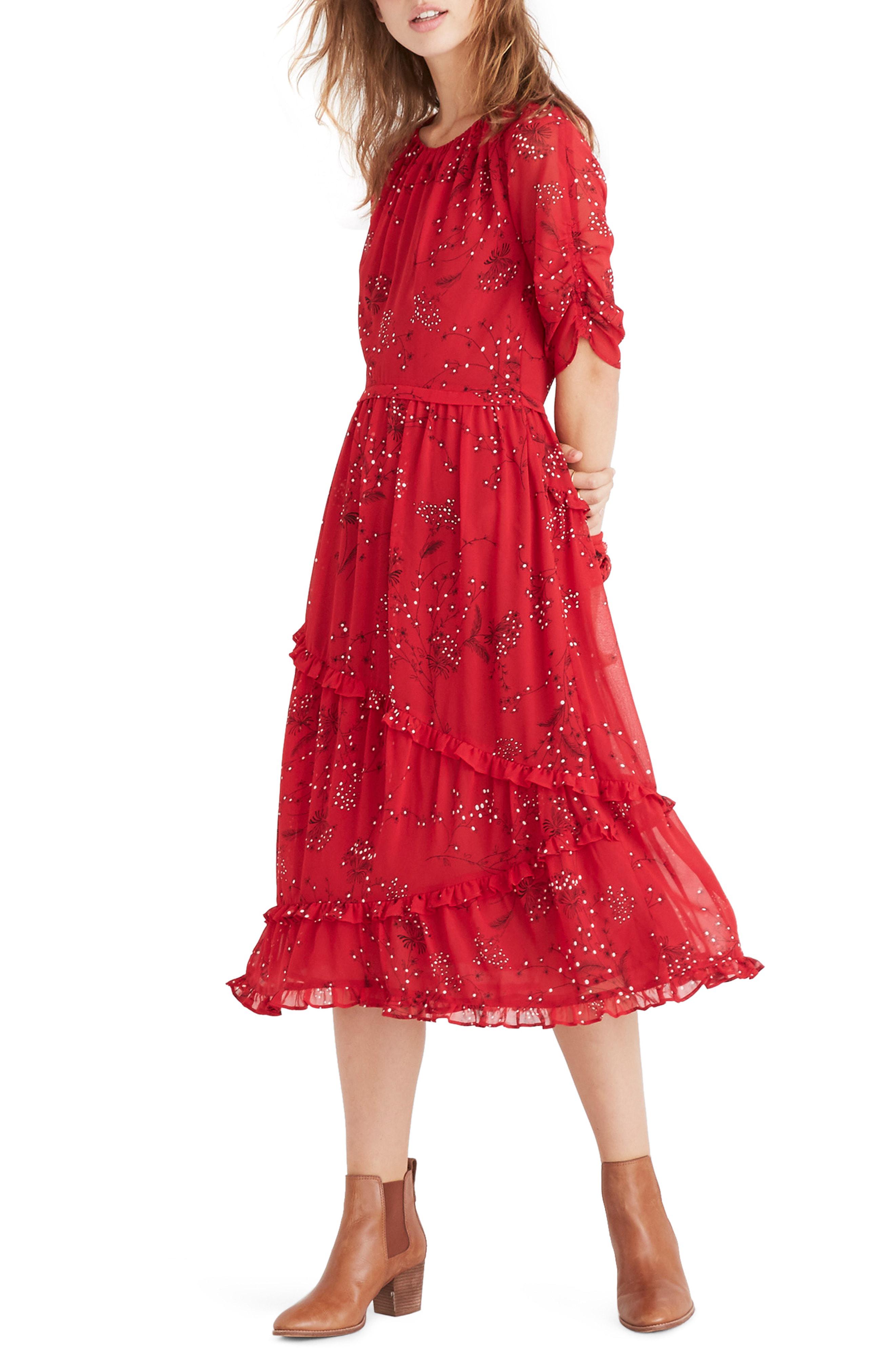 madewell cross back midi dress