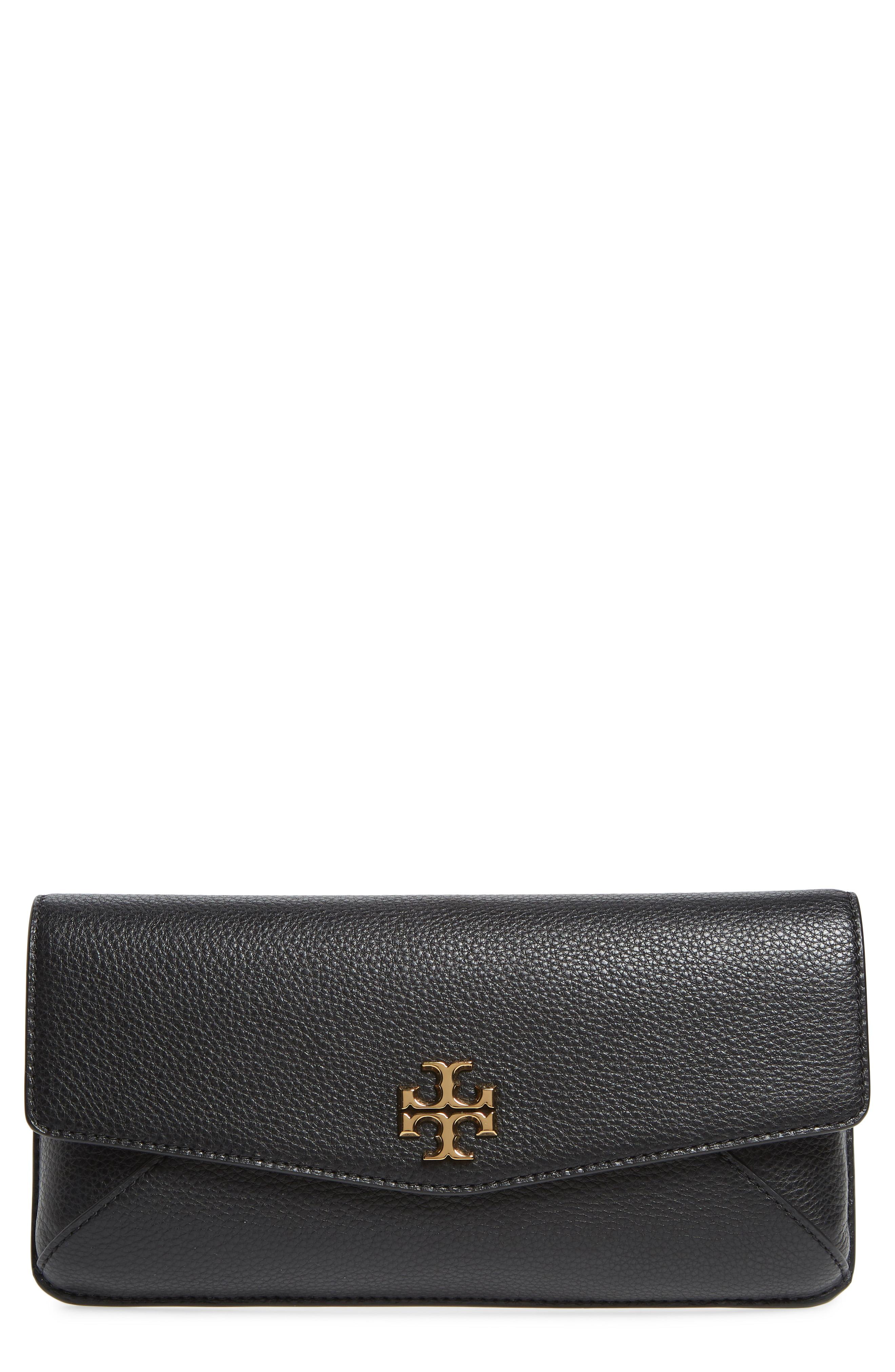 Tory Burch Kira Leather Clutch in Black Lyst