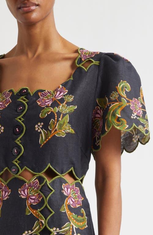 FARM Rio Ravenala Floral Short Sleeve Midi Dress in Black | Lyst FARM Rio Ravenala Floral Short Sleeve Midi Dress in Black | Lyst