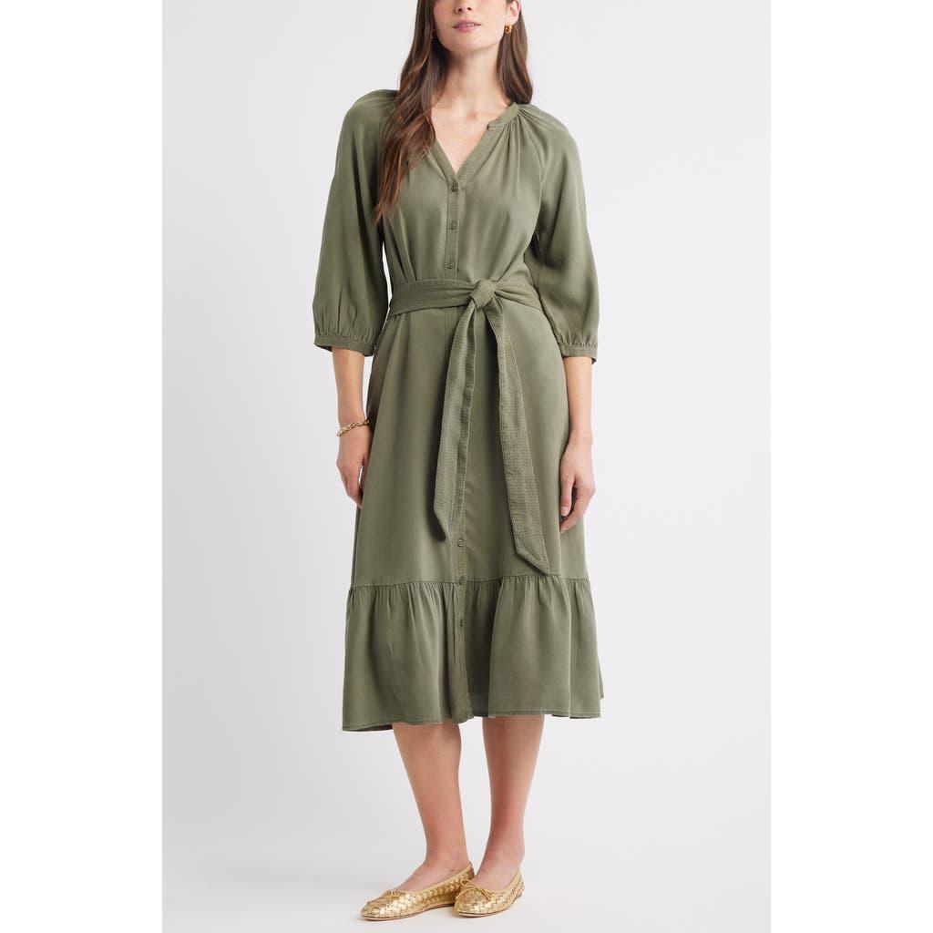 knee length dresses for ladies Jane Shirt Dress in Linen Viscose Navy / 12 main image 0