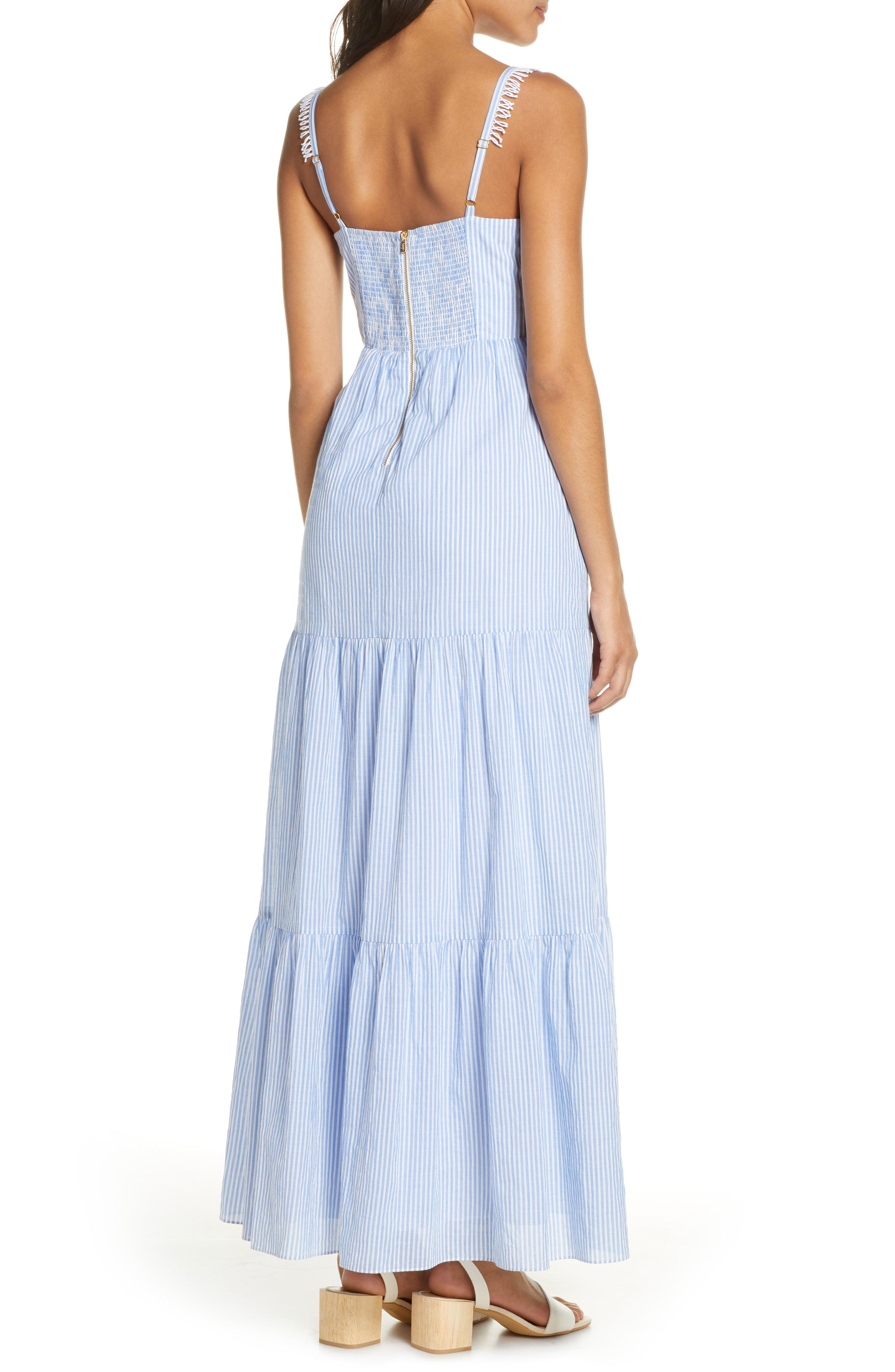 Lilly Pulitzer Cotton Jasmyn Stripe Oxford Maxi Sundress in Blue - Lyst