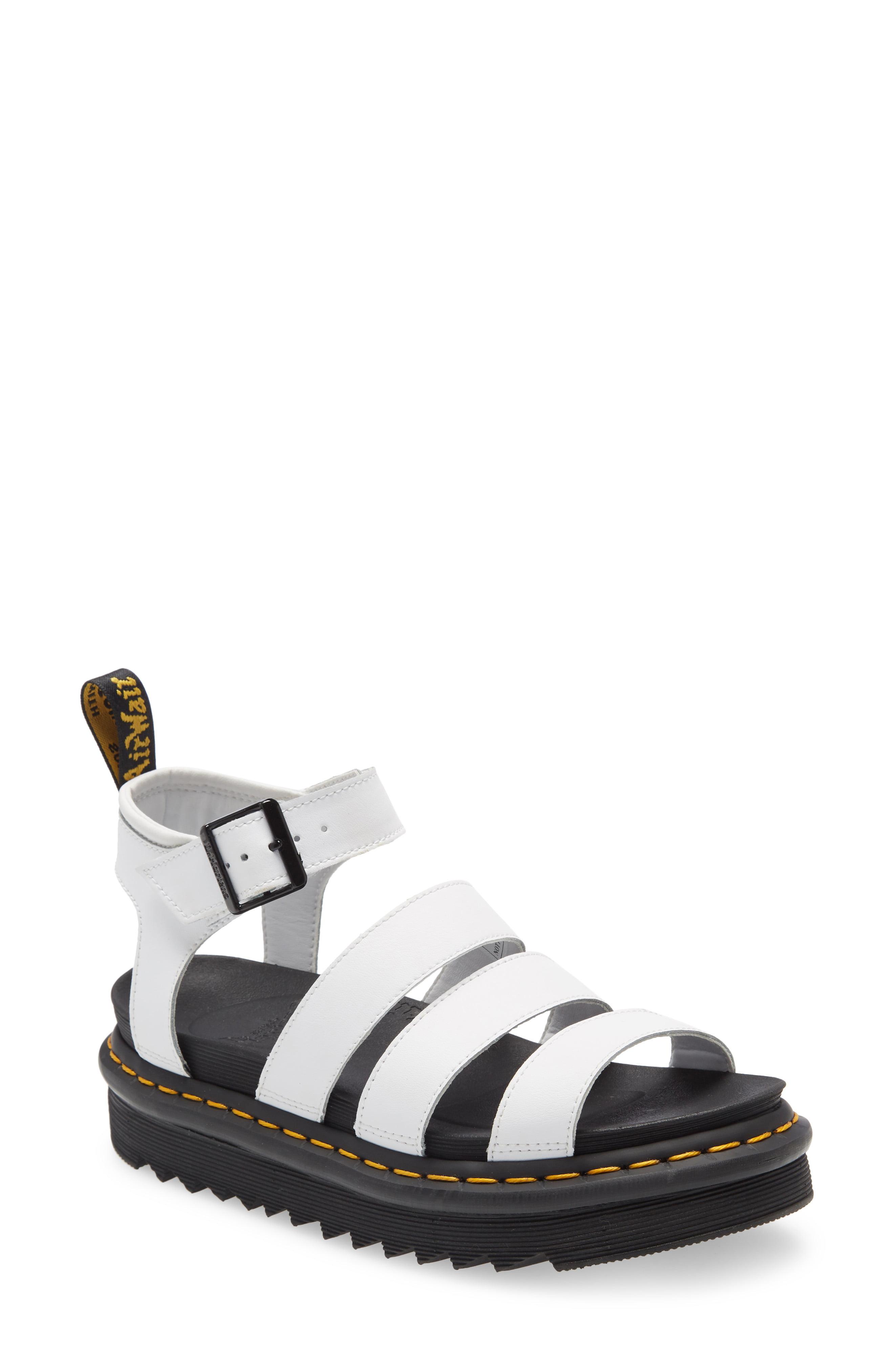 Dr. Martens Leather Blaire 40mm Sandals in White - Save 38% - Lyst