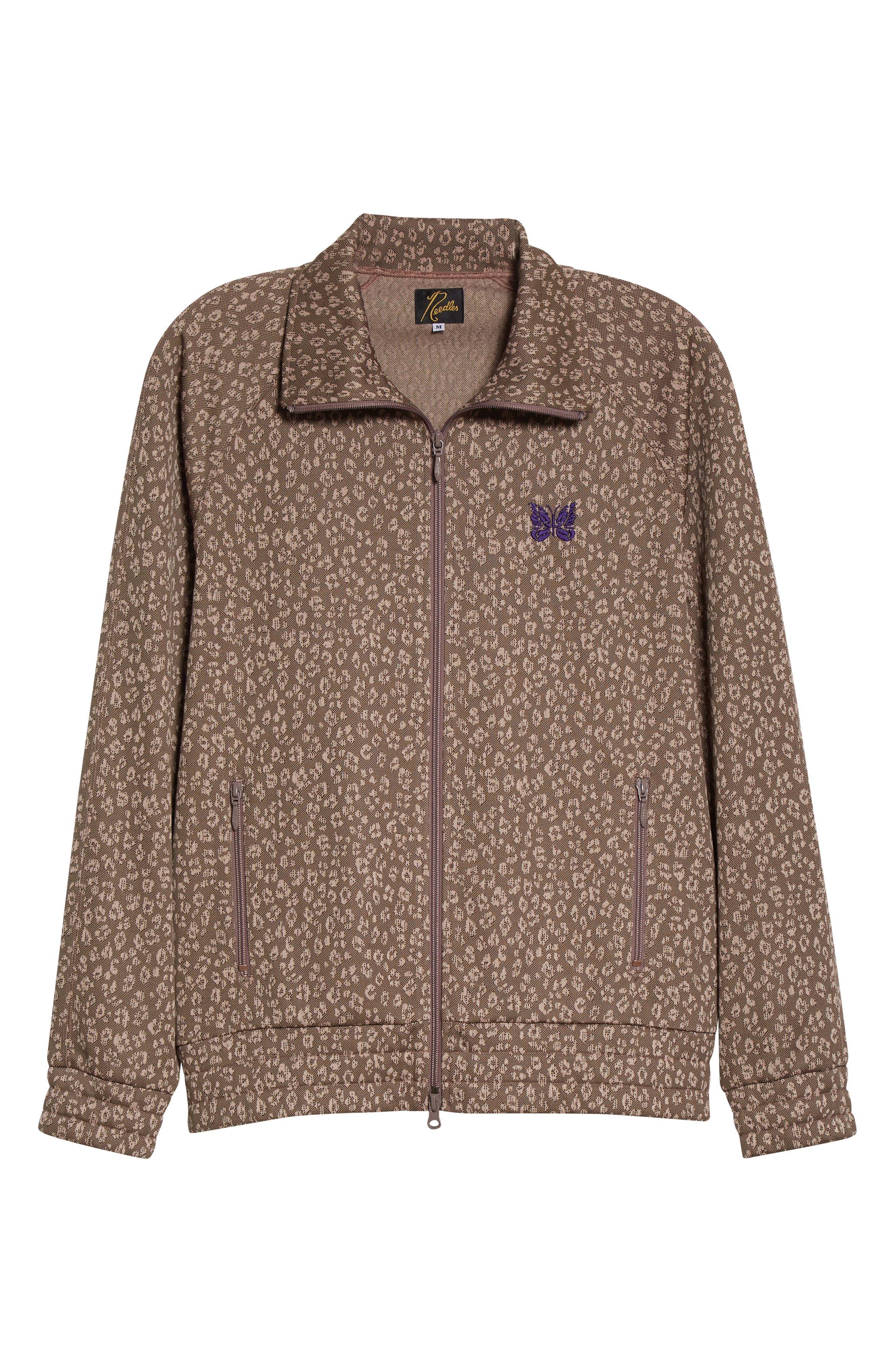 Needles Butterfly Embroidered Leopard Jacquard Track Jacket in