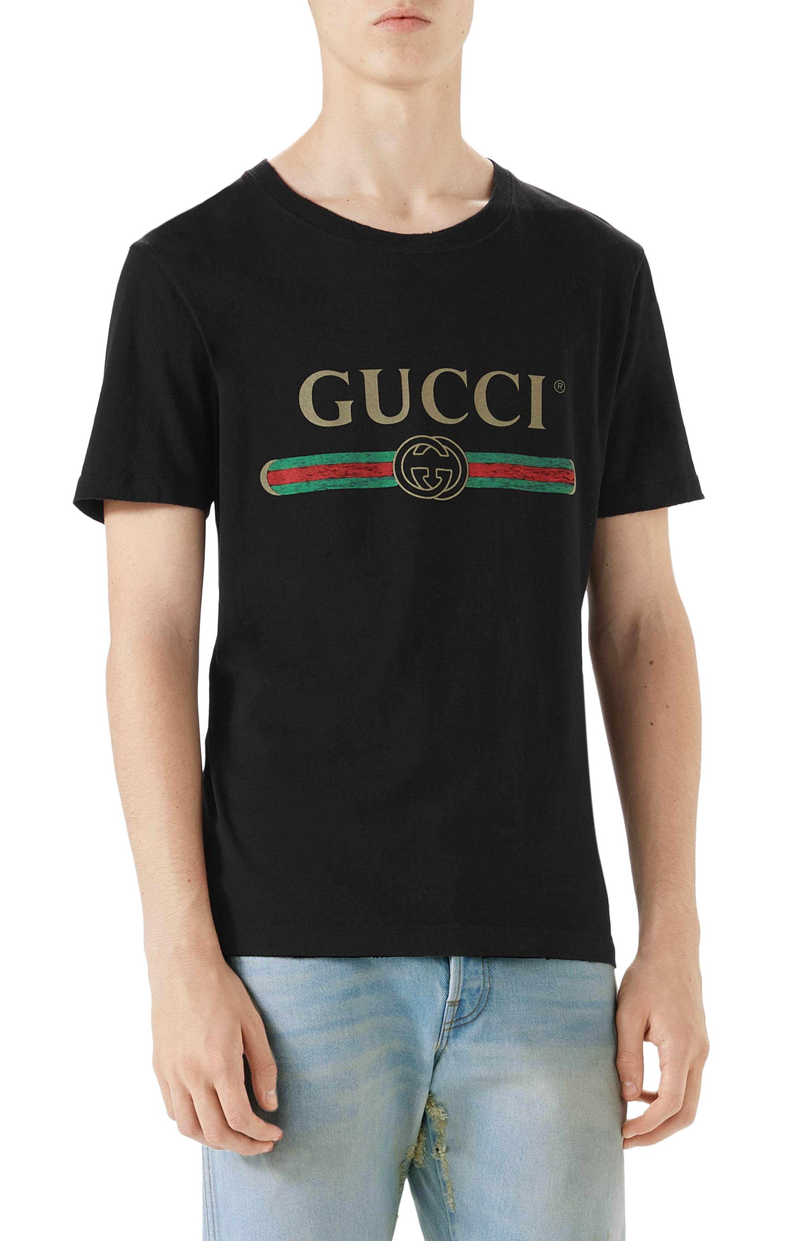Gucci Cotton Fake Tee in Black for Men - Save 29% - Lyst