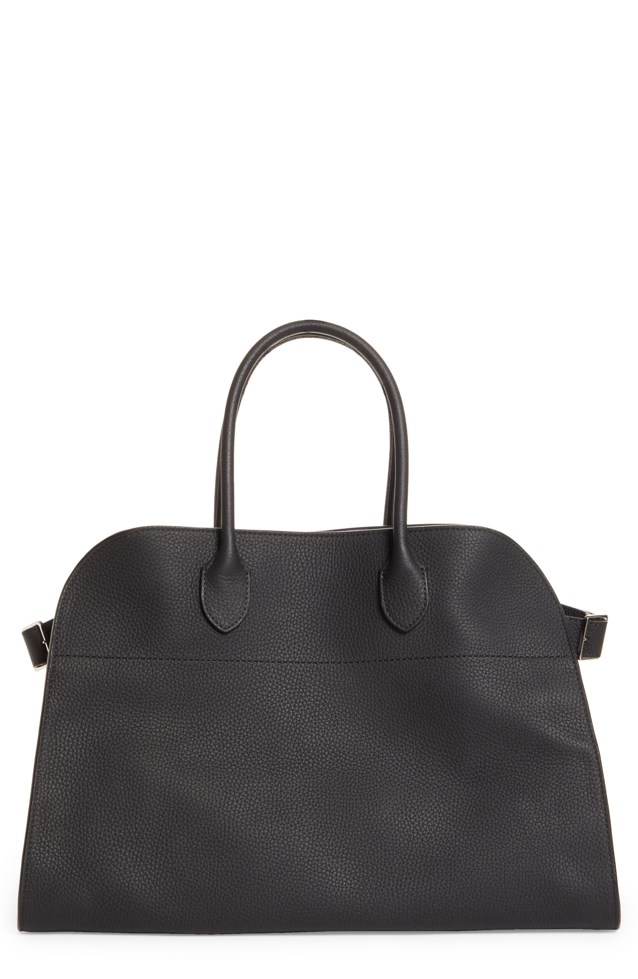 The Row Soft Margaux 15 Leather Bag in Black | Lyst