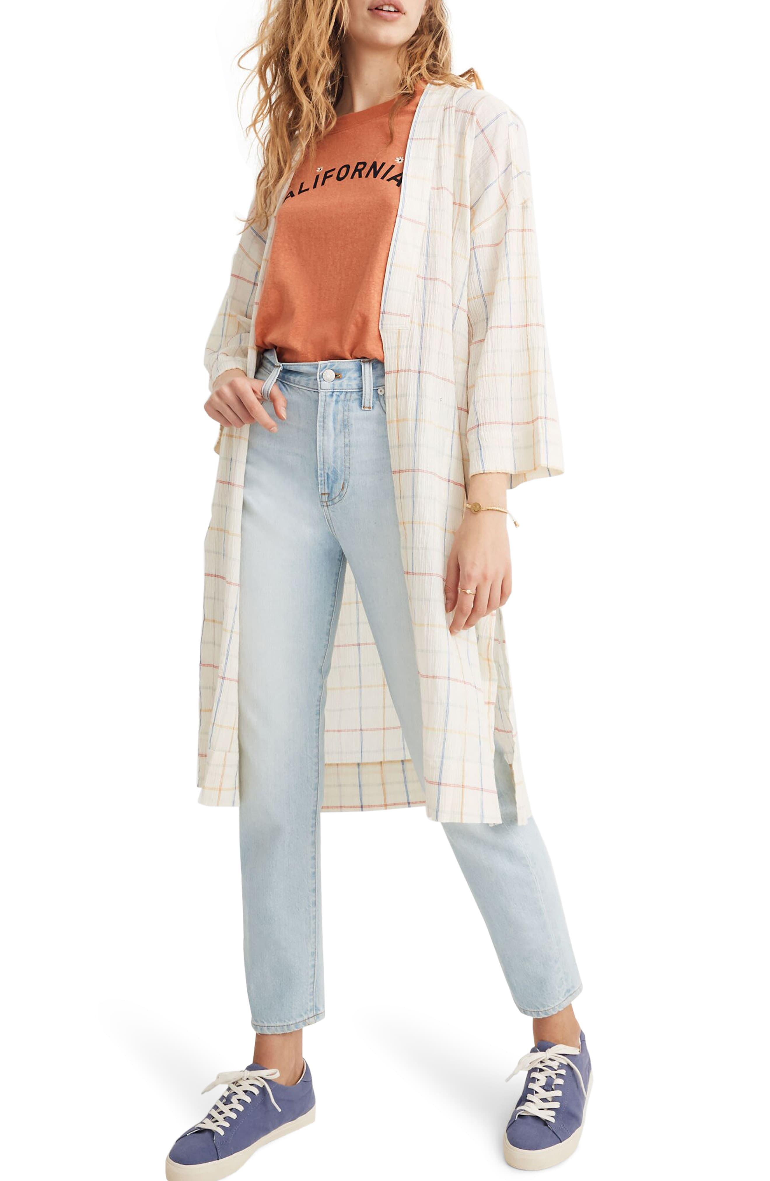 Madewell Cotton Print Robe Jacket in White Lyst