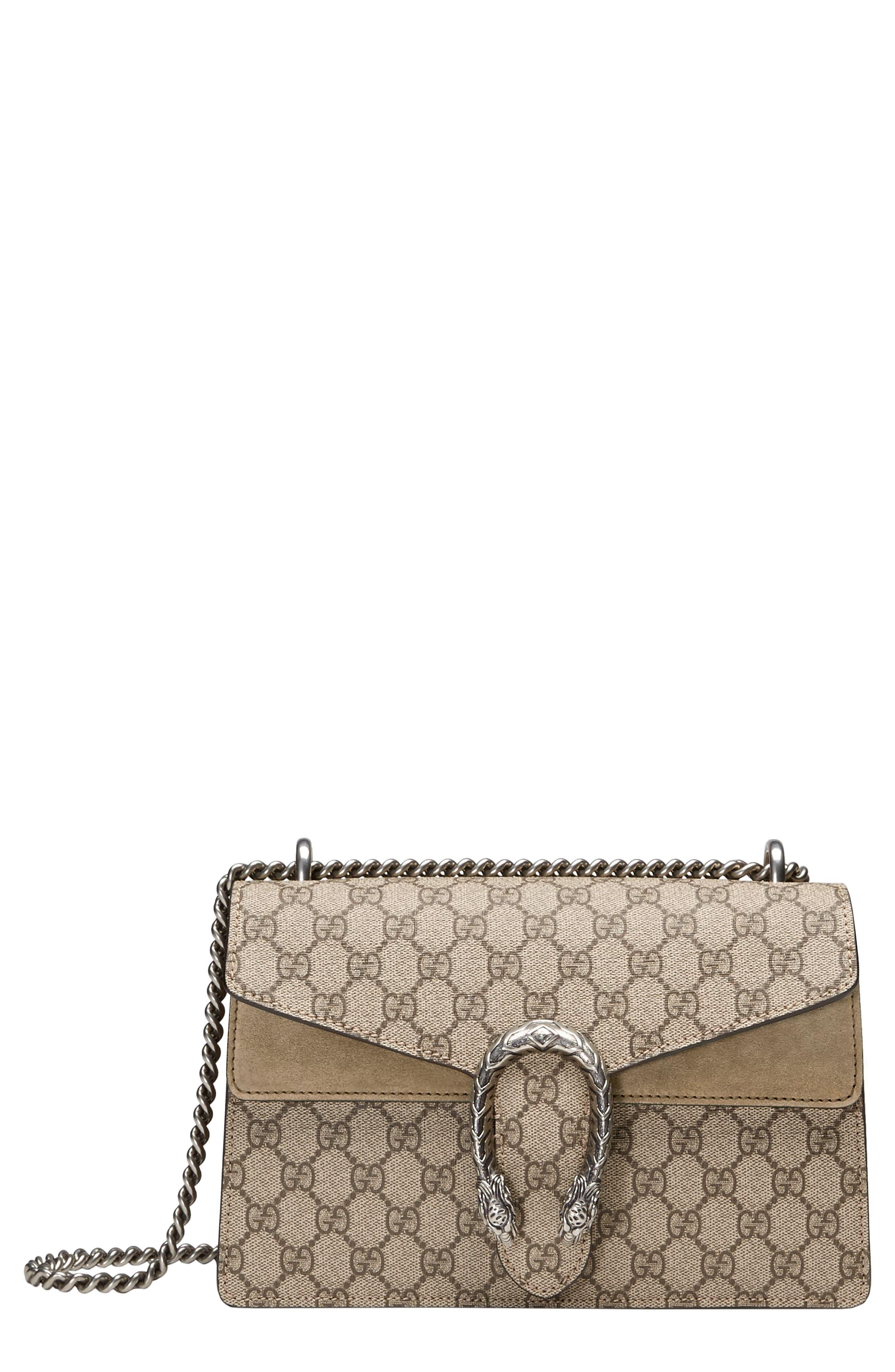 Gucci Small Dionysus Gg Supreme Canvas & Suede Shoulder Bag - None in Beige (Natural) - Lyst