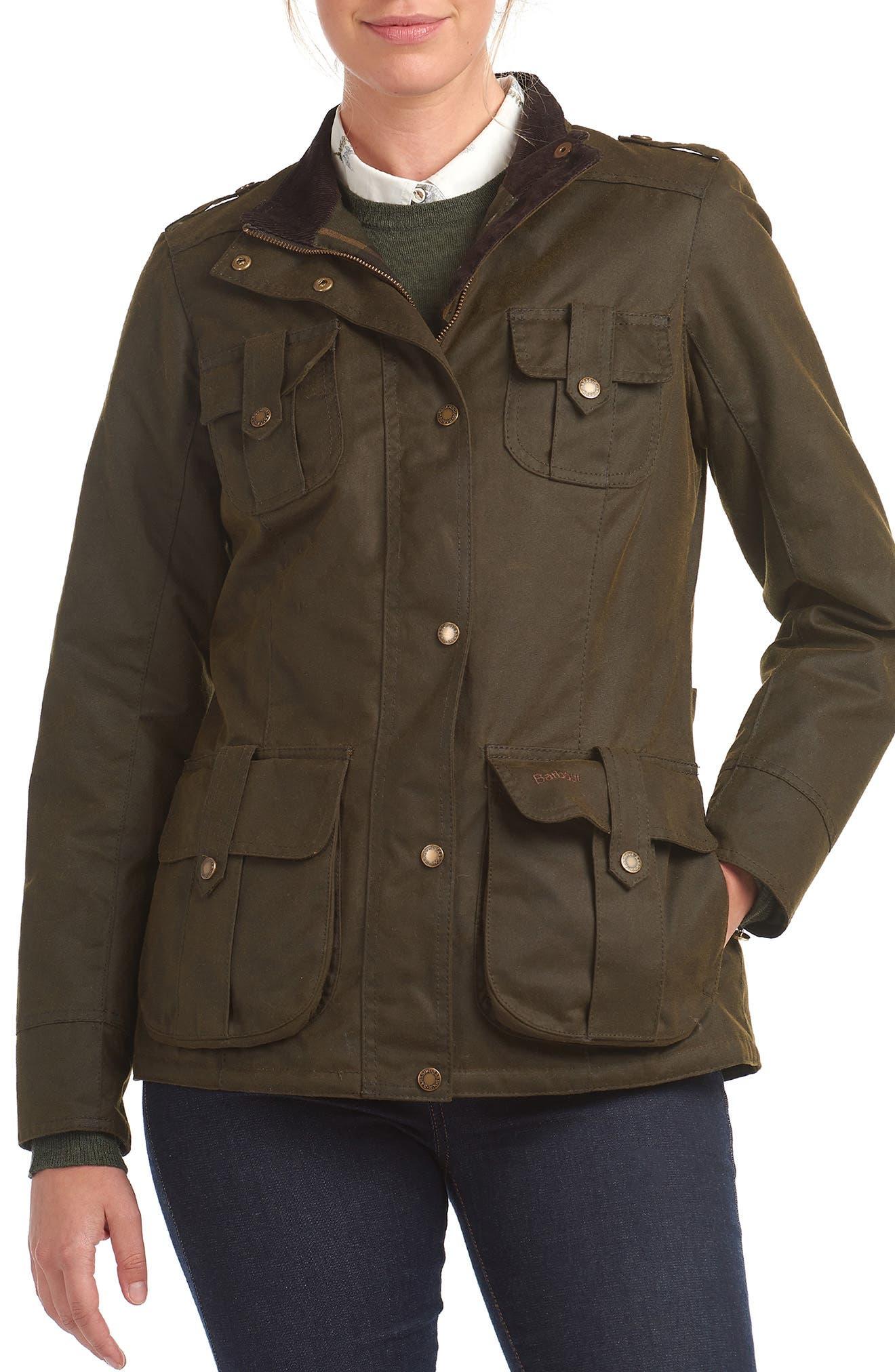 Barbour Cotton Winter Defense Waxed Utility Rain Coat in Brown Lyst