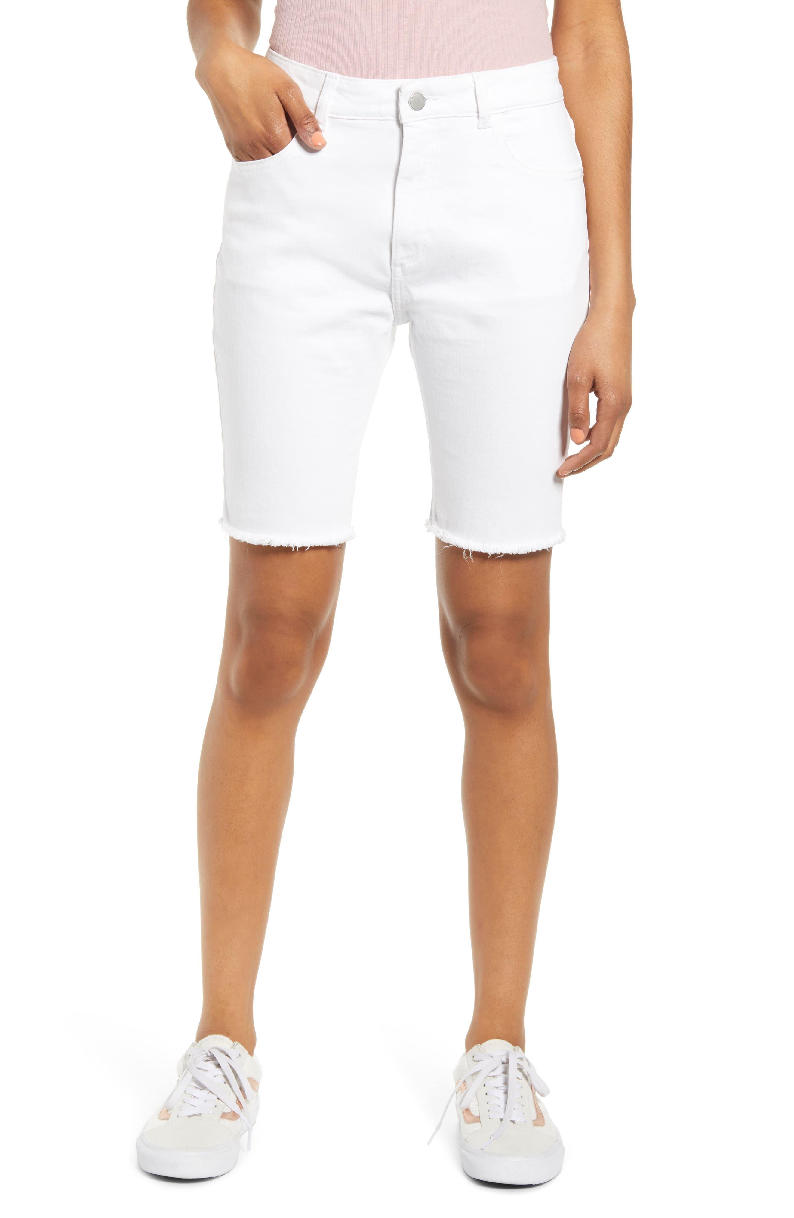 DL1961 Jerry High Waist Bermuda Shorts in White - Lyst