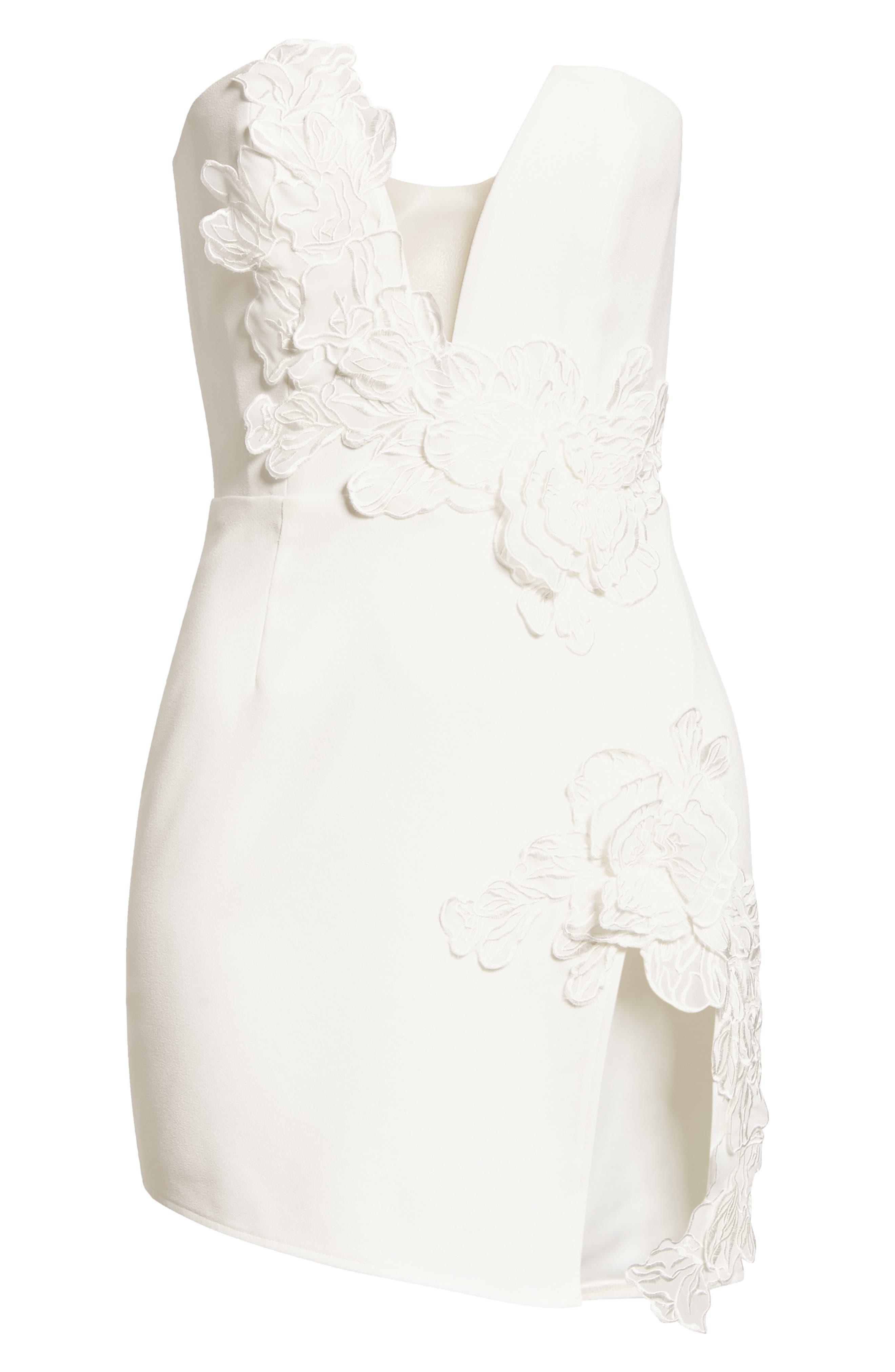 knee length dresses for ladies Fleur Strapless Mini Dress With Lace Applique – SAU LEE main image 0