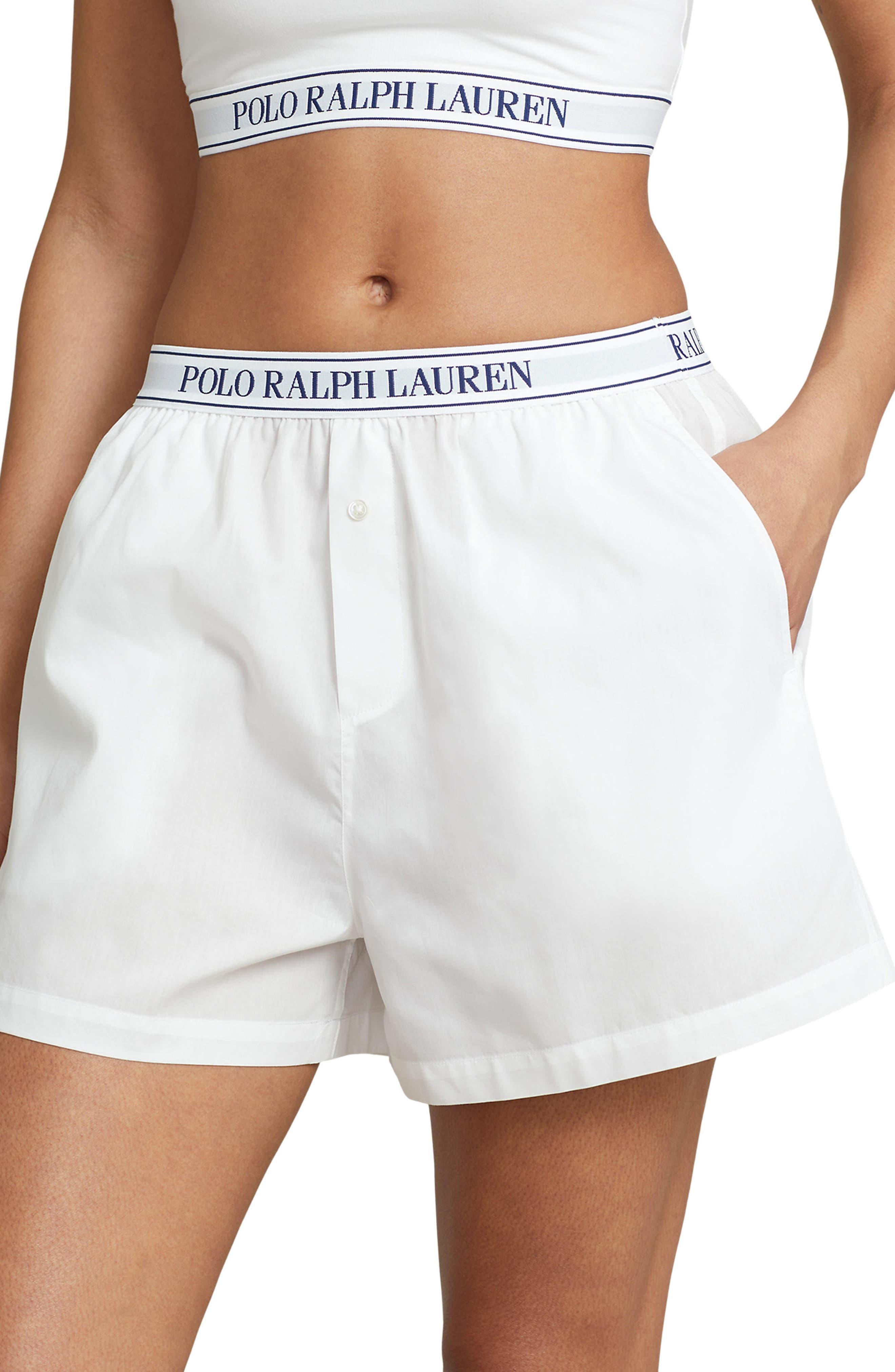 Polo Ralph Lauren Boxer Pajama Shorts in White | Lyst