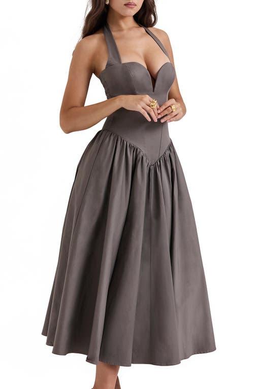 House Of Cb A-Line Halter Dress in Brown | Lyst House Of Cb A-Line Halter Dress in Brown | Lyst