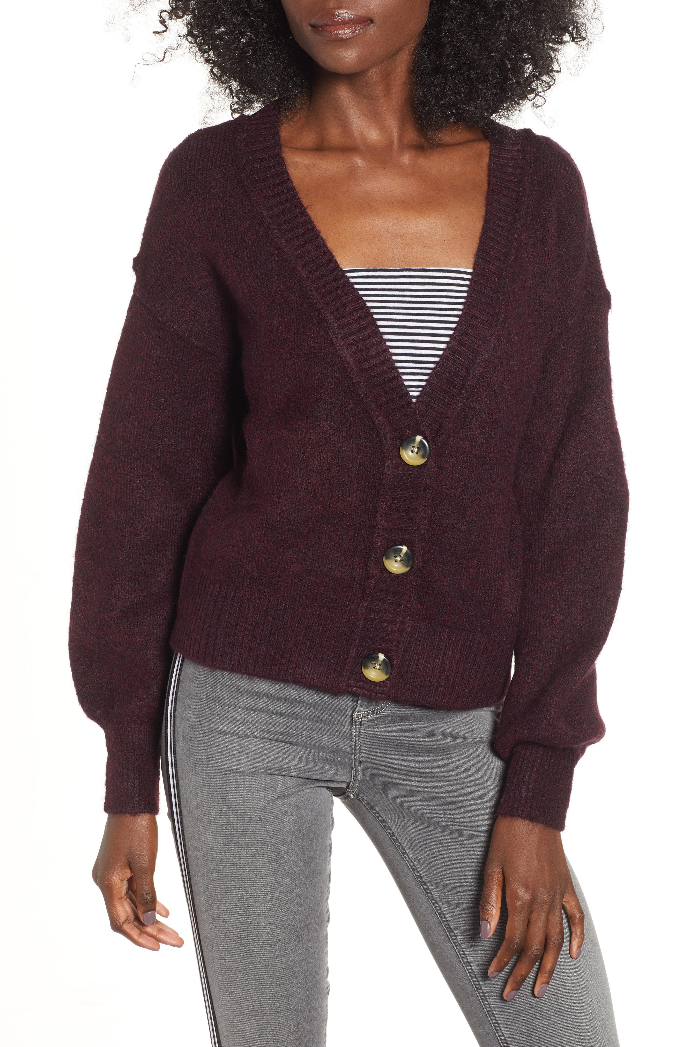horn button crop cardigan