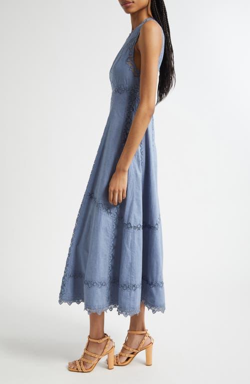 anela sleeveless chambray midi dress ulla johnson Ulla Johnson Anela Sleeveless Midi Dress in Blue