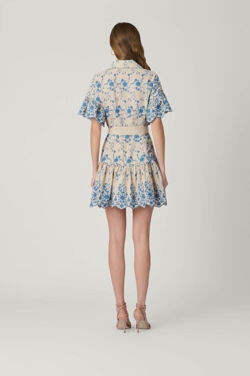 Shoshanna Lima Serra Embroidery Dress in Blue | Lyst