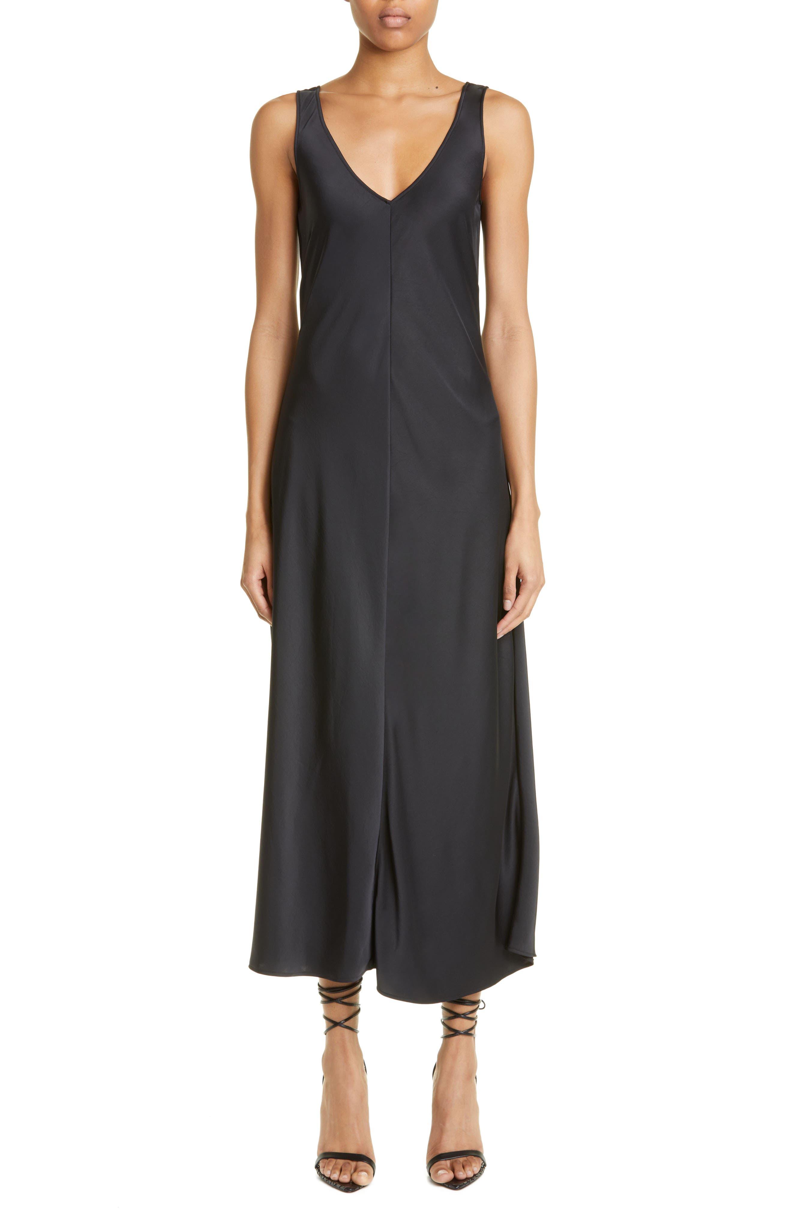 LAPOINTE Bias Cut Sleeveless Satin Maxi Dress in Black Lyst