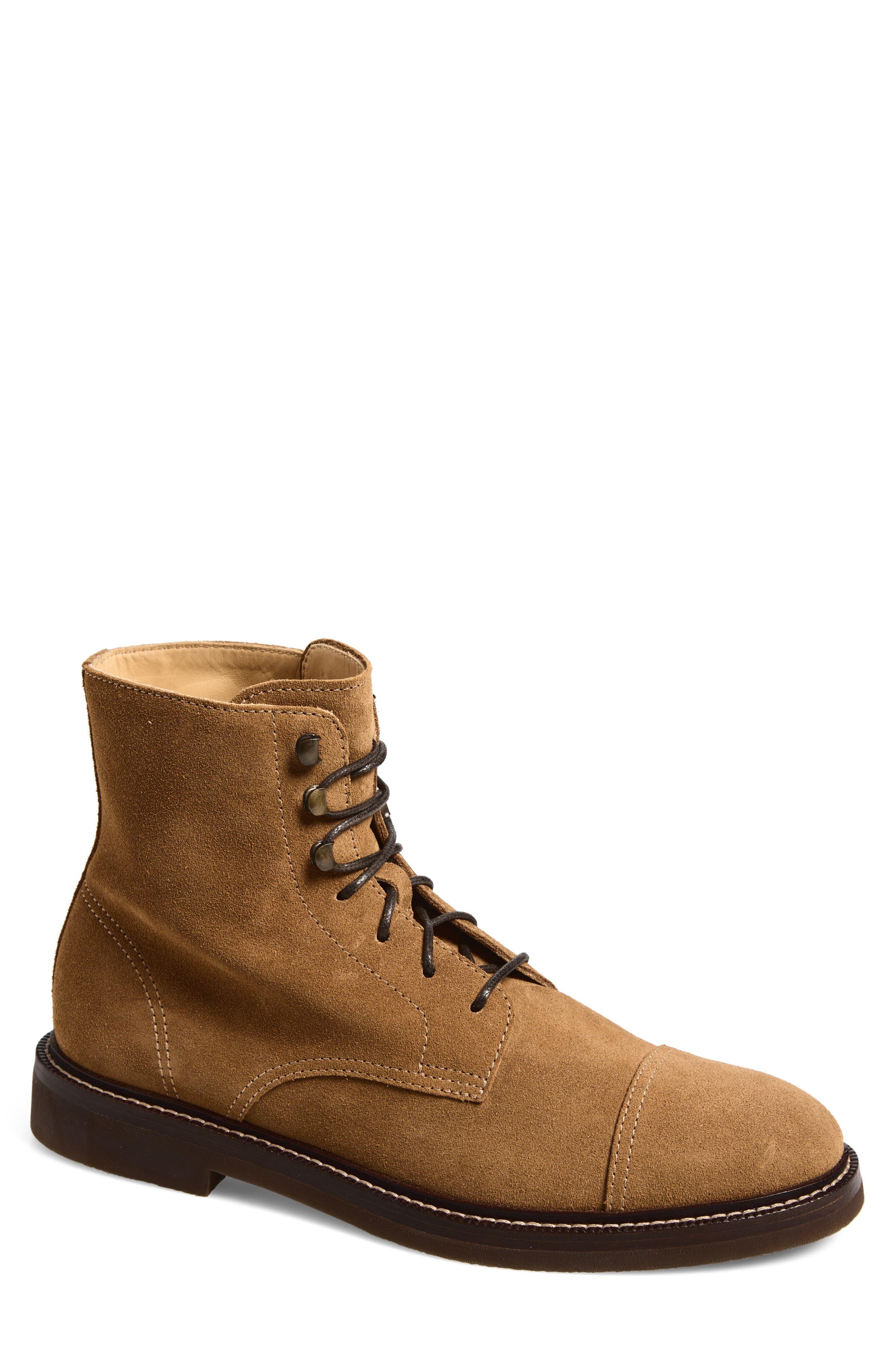 Brunello Cucinelli Brown Deer Lace-Up Men\'s Boots Brunello Cucinelli Deerskin boots with shearling lining  main image 3
