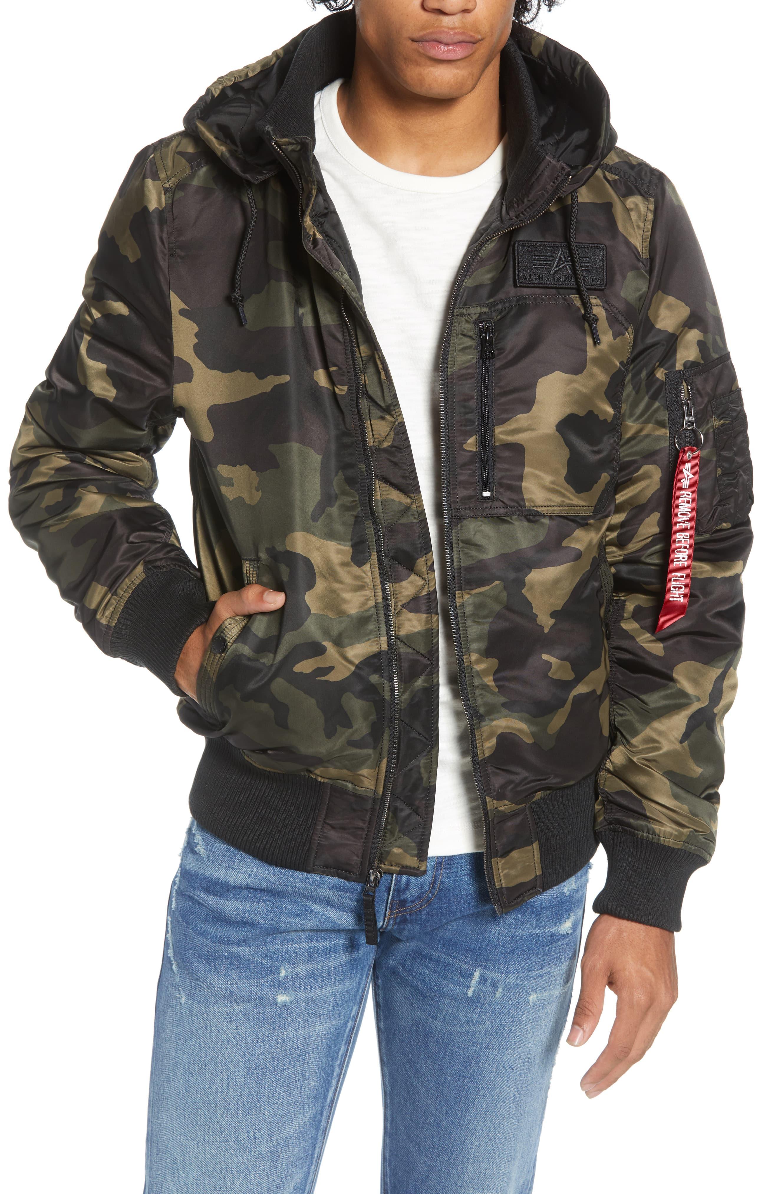 Alpha Industries Ma 1  Hooded Water Resistant Bomber  Jacket  