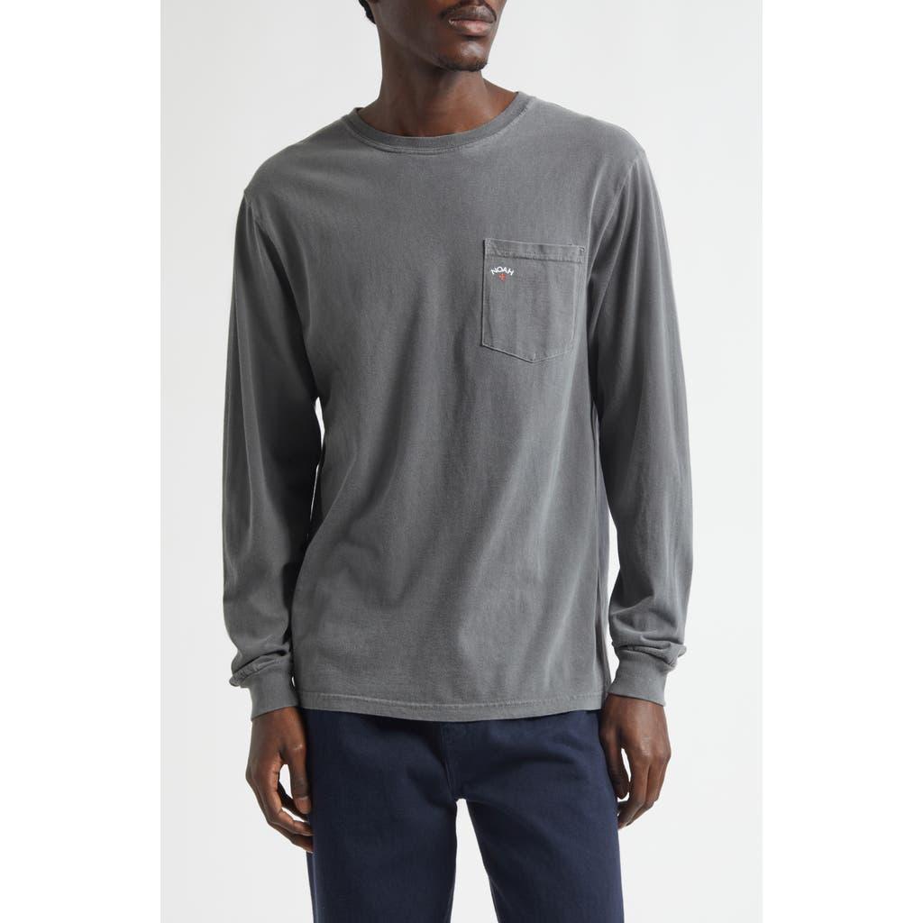 Noah Core Logo Long Sleeve Pocket T-Shirt in Gray for Men | Lyst