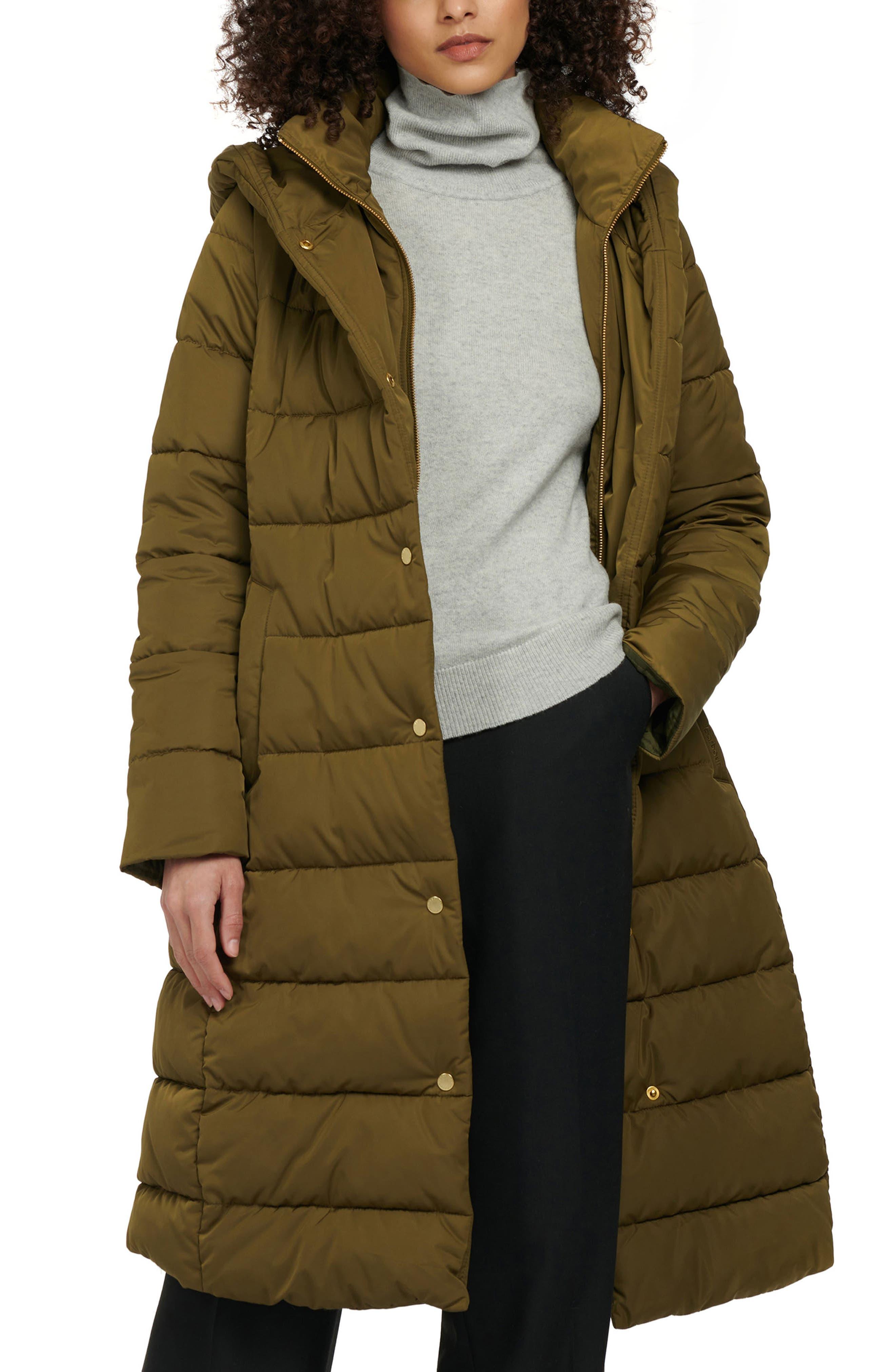 Barbour Buchan Quilted Hooded Longline Parka In Military Olive/tartan At  Nordstrom Rack in Green | Lyst