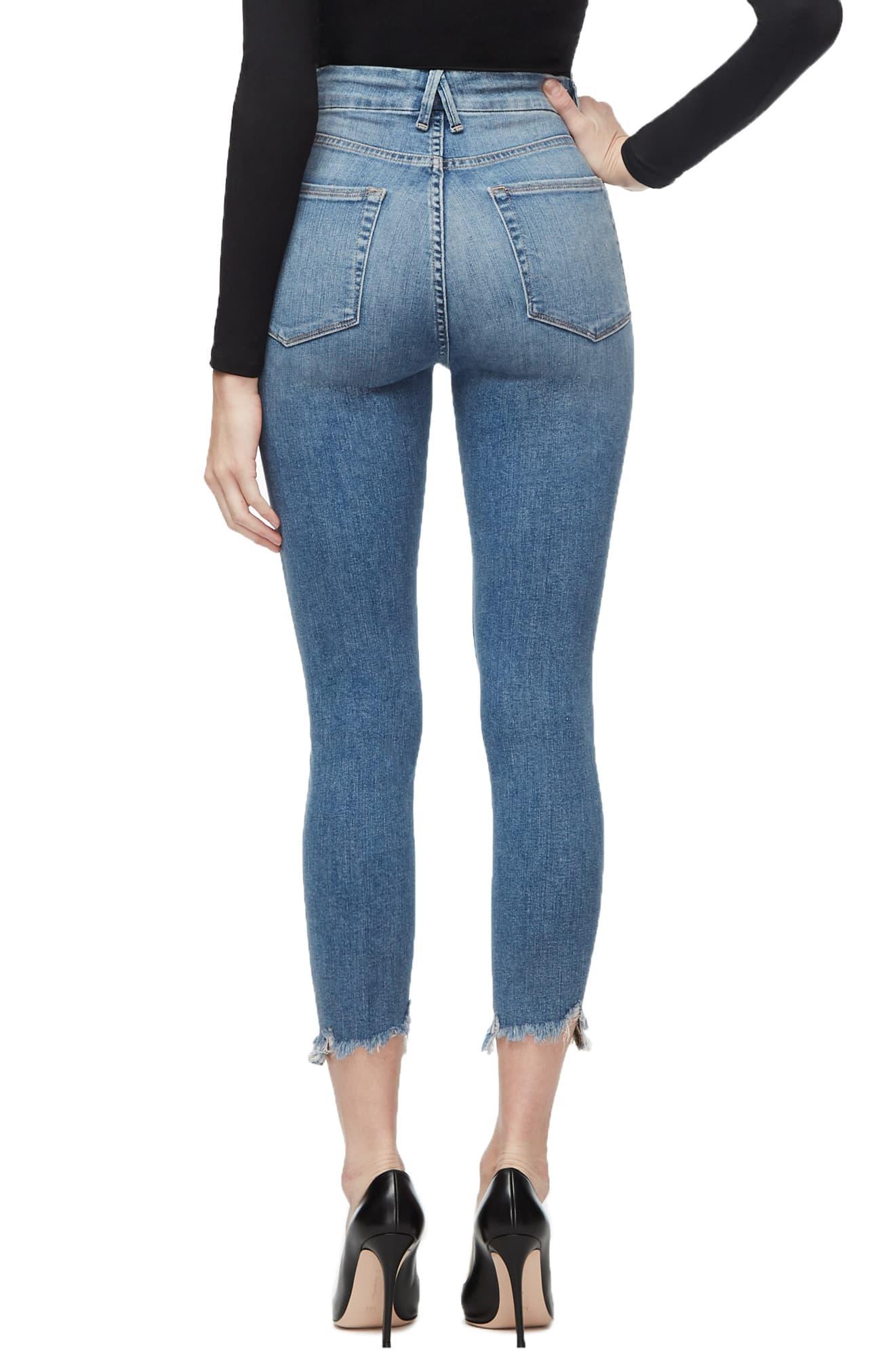 picture Good American Good Waist Crop Chewed Hem good waist crop chewed hem jeans inclusive sizing