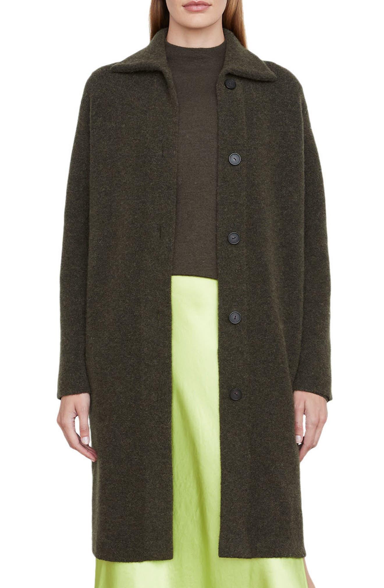 Vince Spread Collar Cardigan Coat in Green Lyst