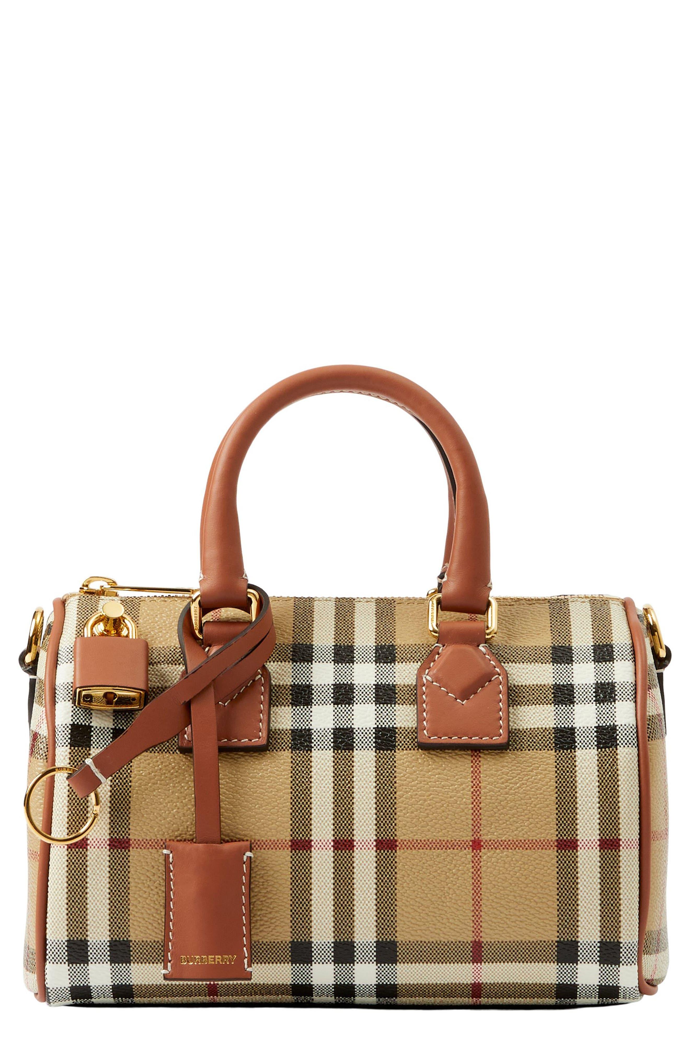 Burberry Bowling Check Mini Bag in Natural