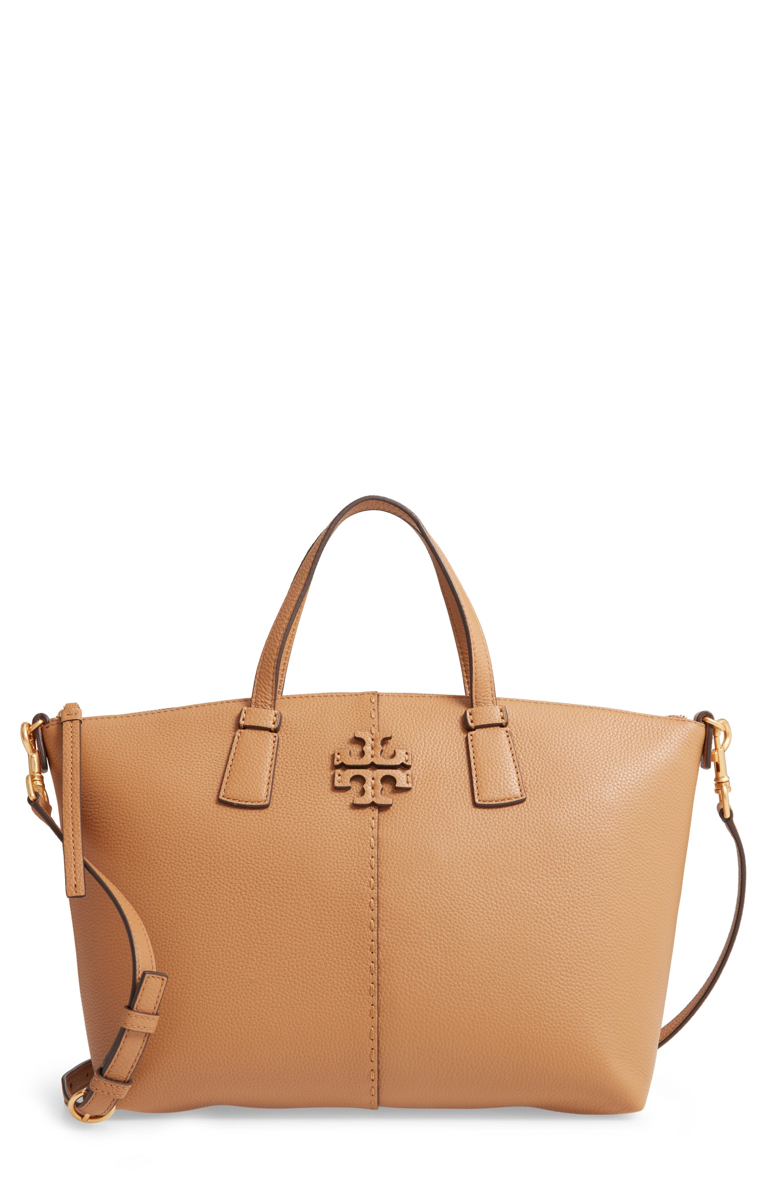 Tory Burch Mcgraw Leather Satchel in Claret/Gold (Black) | Lyst