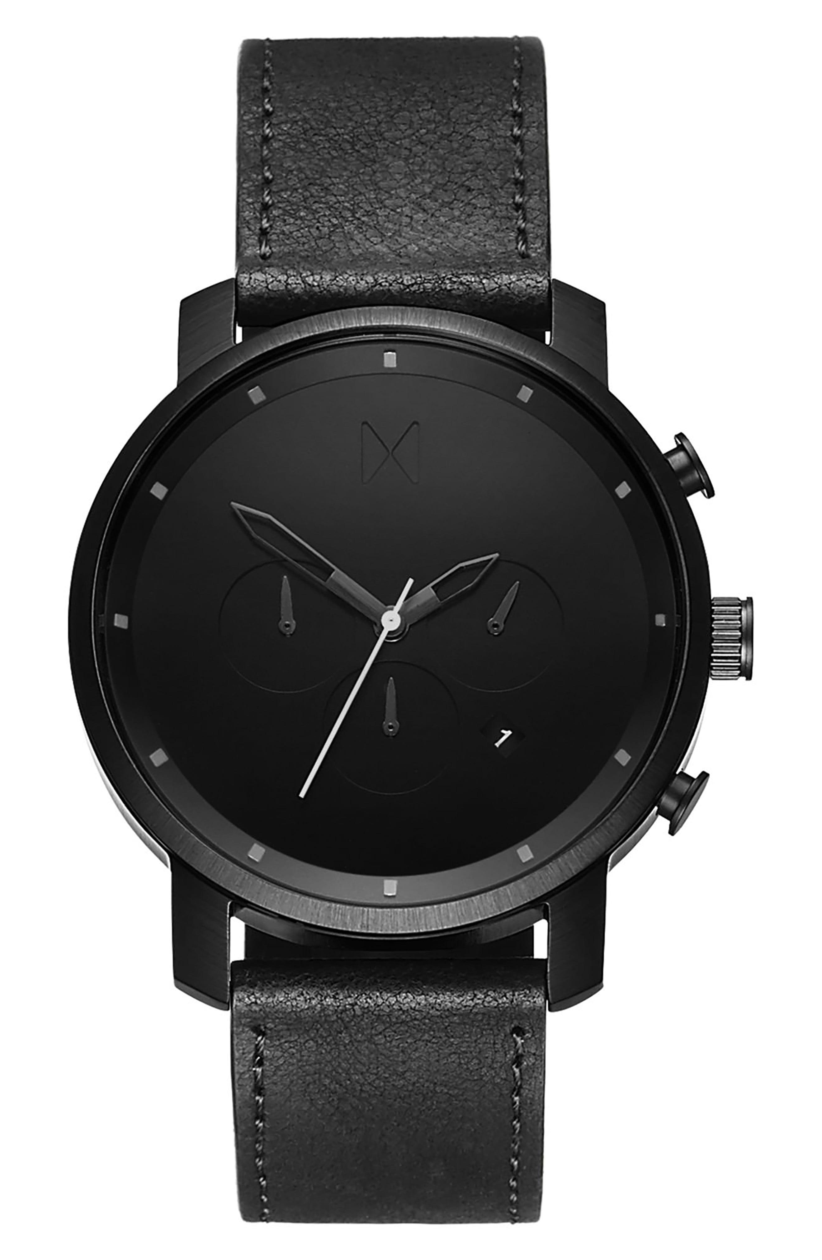 MVMT Chrono Black Leather Strap Watch 45mm for Men Save 25 Lyst