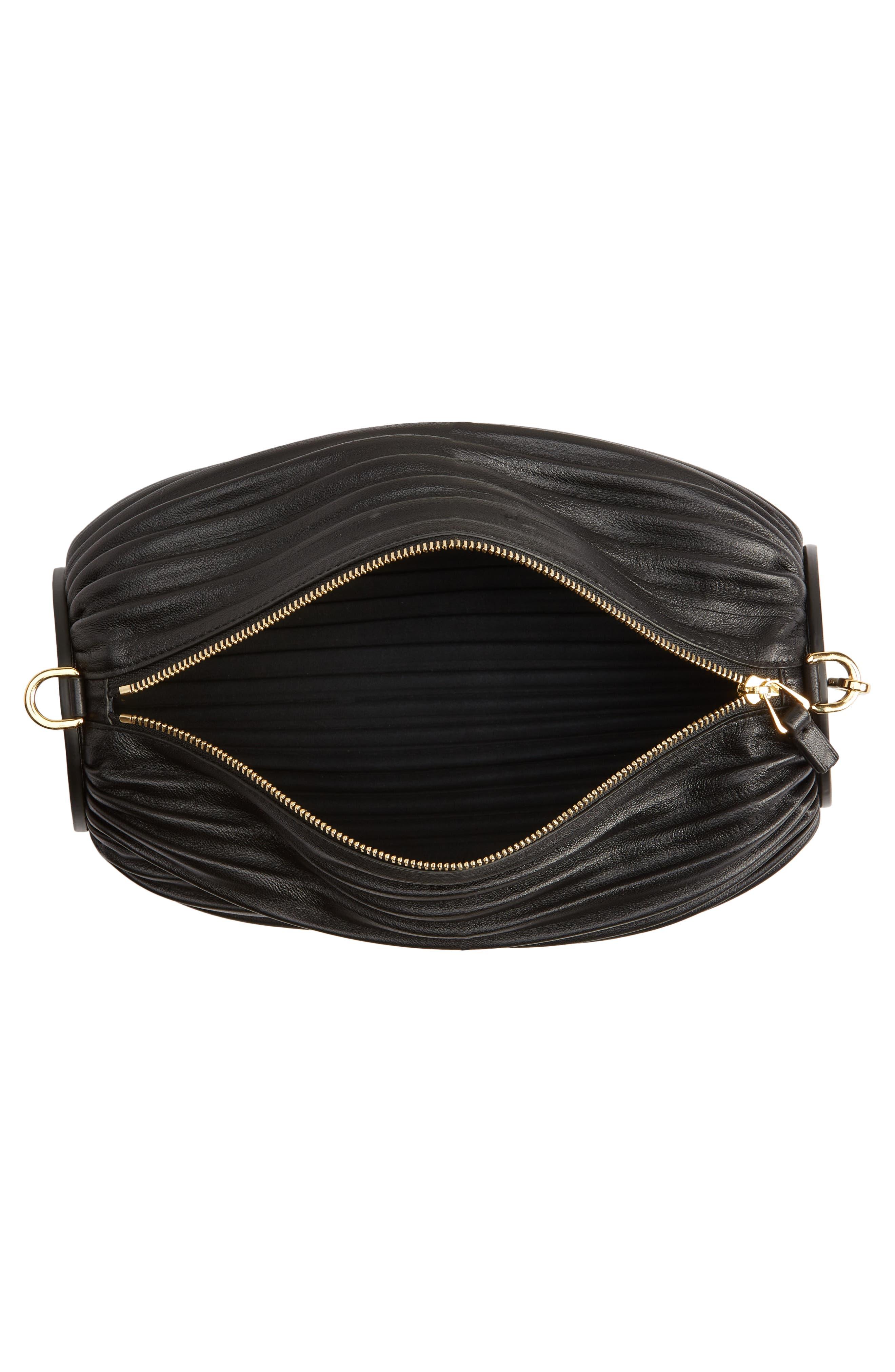 Loewe Pleated Leather Bracelet Pouch Bag