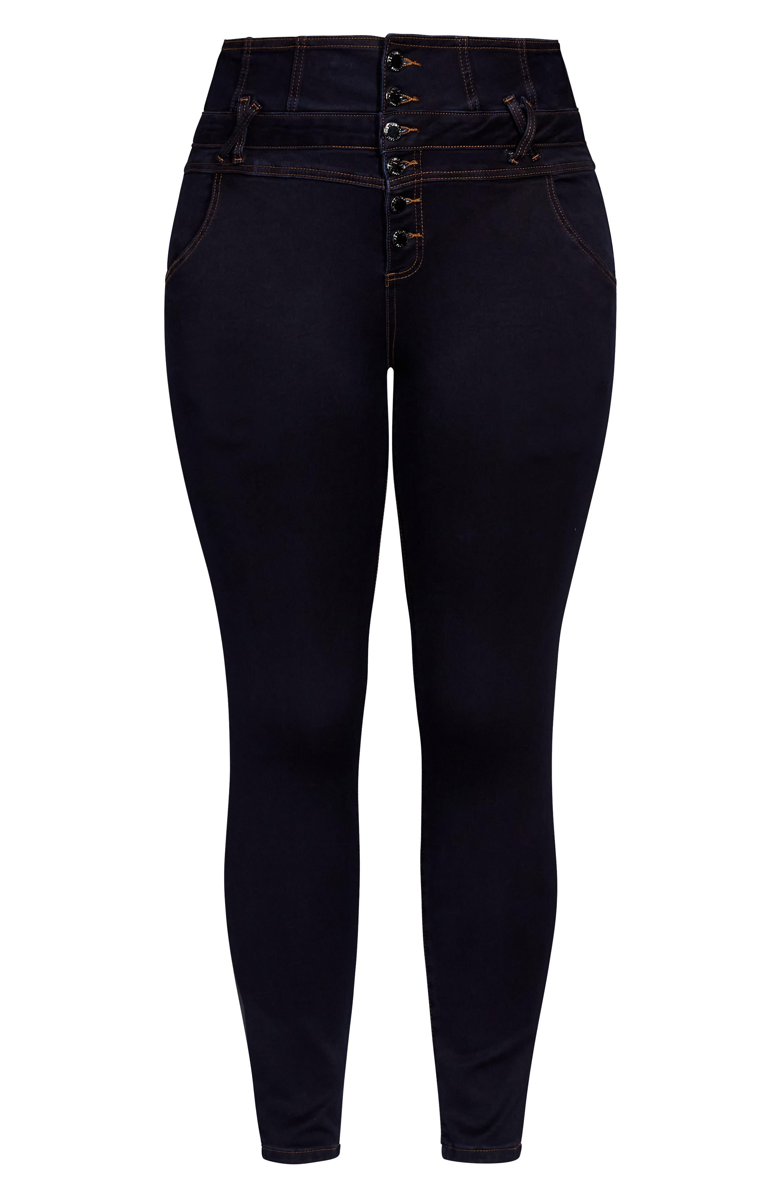 City Chic Harley Corset High Waist Skinny Jeans in Blue | Lyst