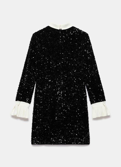 knee length dresses for ladies Petal & Pup Women's Cynthia Lace & Velvet Long Sleeve Minidress - Black main image 1