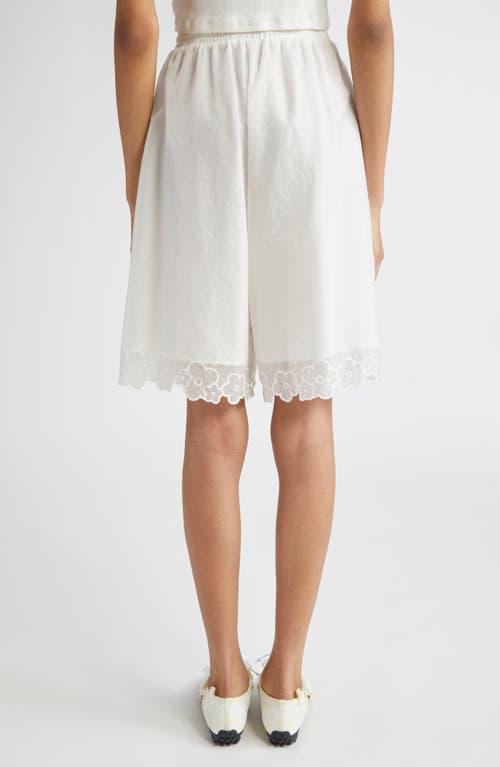 【関税込み】Cecilie Bahnsen ホワイト Arya ショートパンツ ARYA | SHORTS EMBROIDERED RIPSTOP WHITE