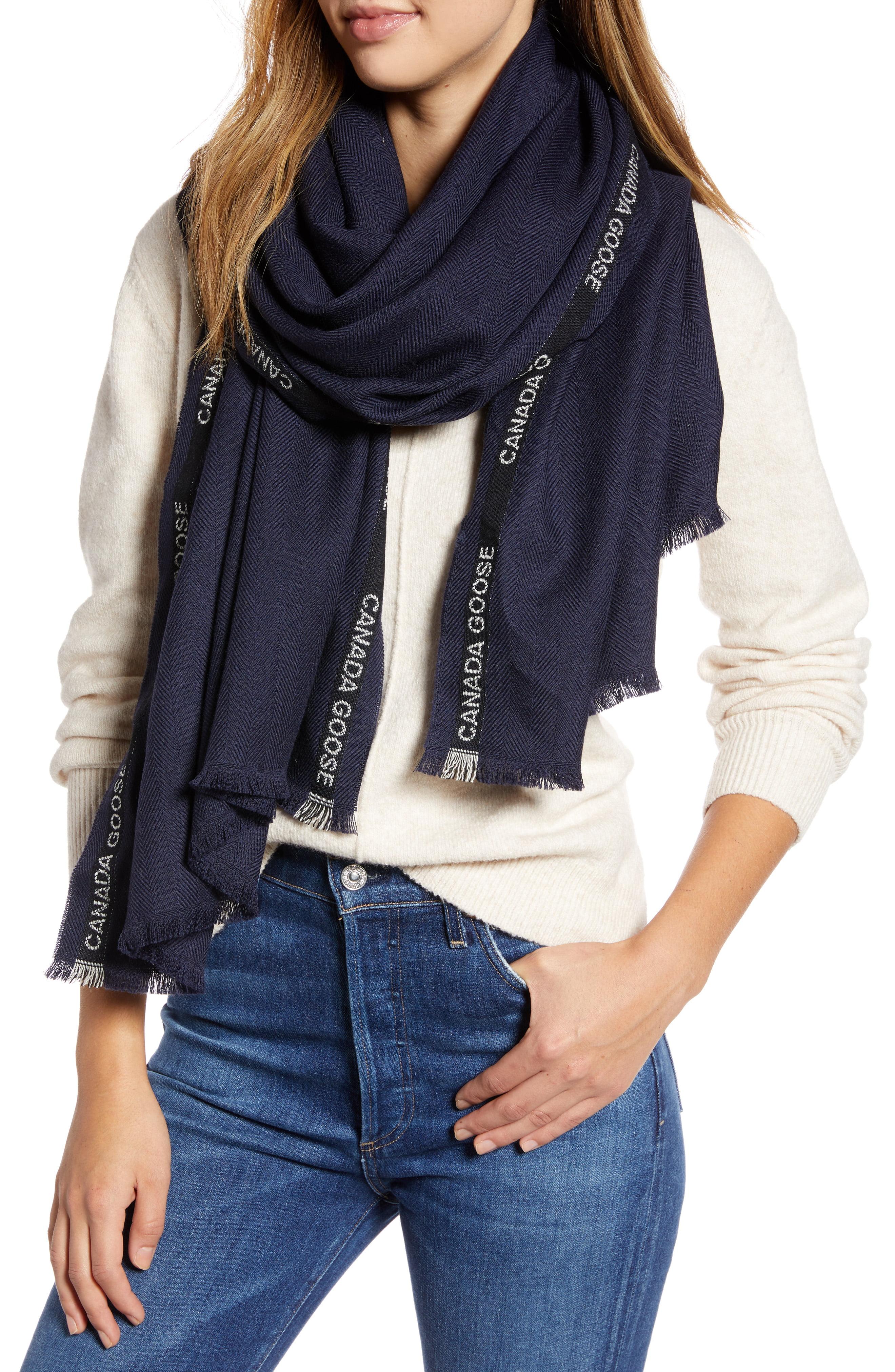 Canada Goose Selvedge Merino Wool Scarf in Navy (Blue) Lyst