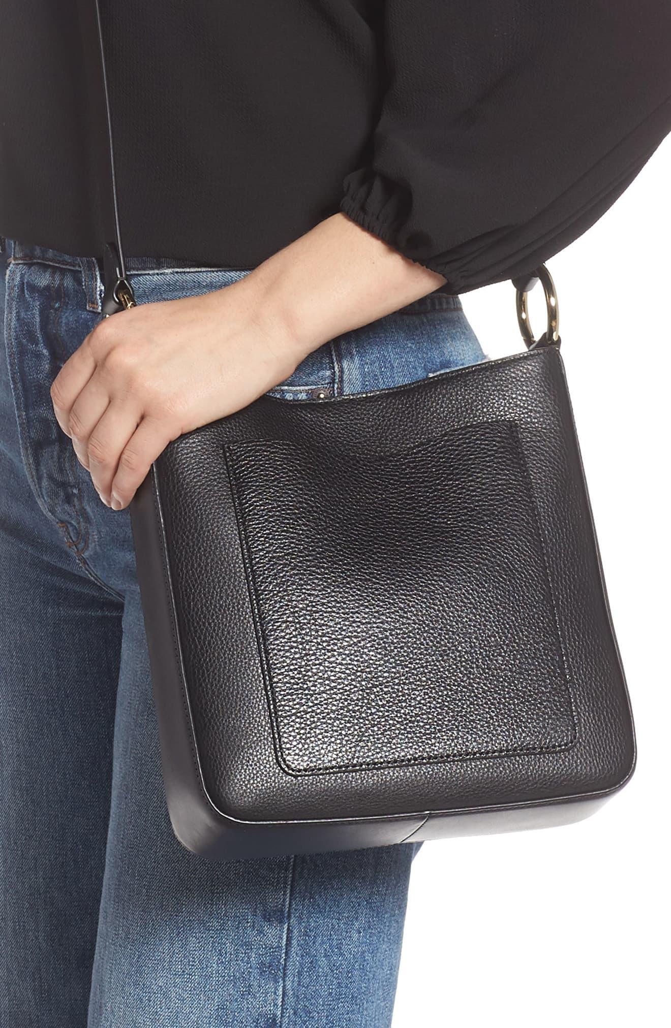 Rebecca Minkoff Jody Pebbled Leather Feed Bag in Black Lyst