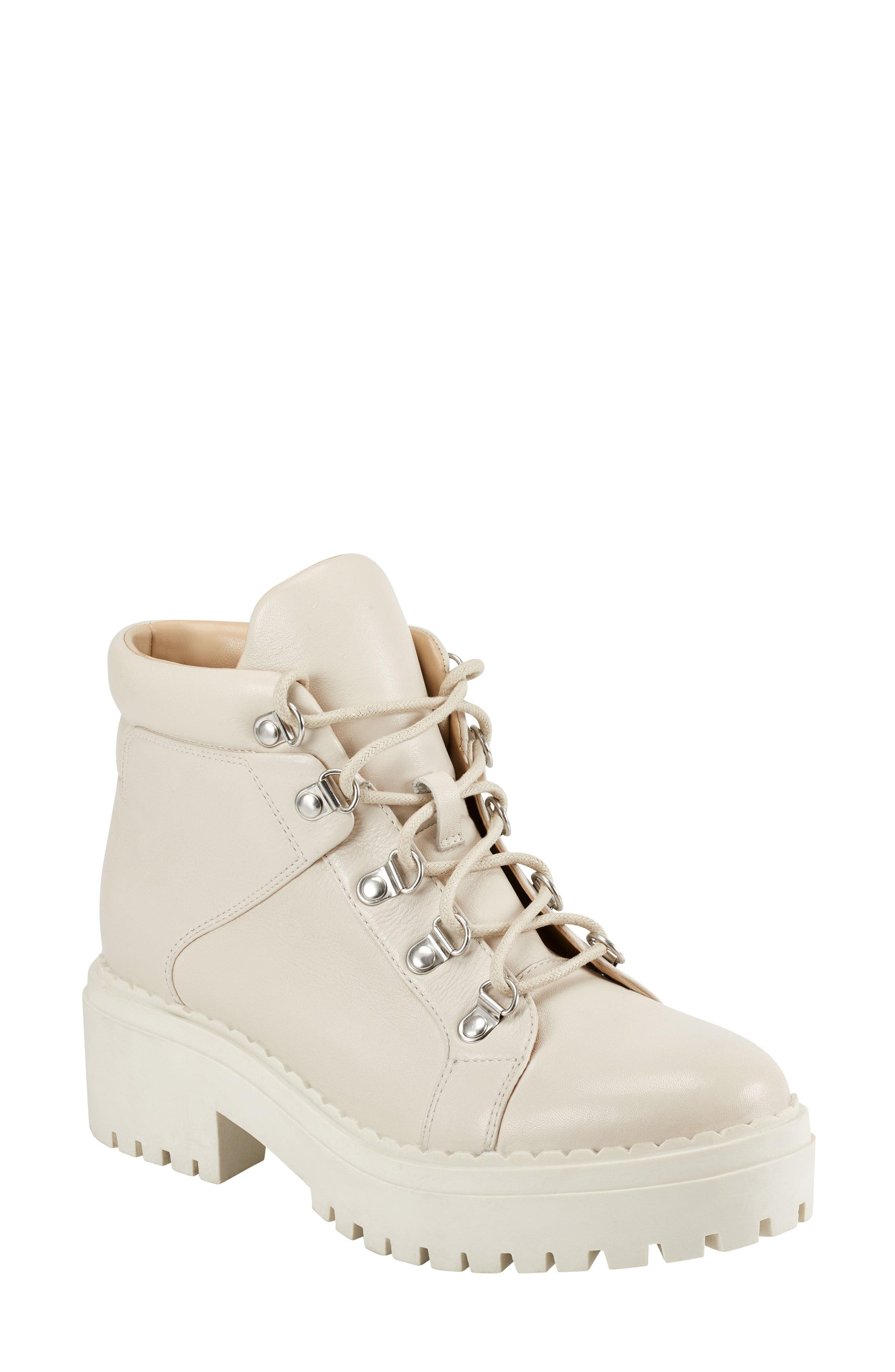 Marc Fisher Leather Nula Hiking Boot in White Leather (White) - Lyst