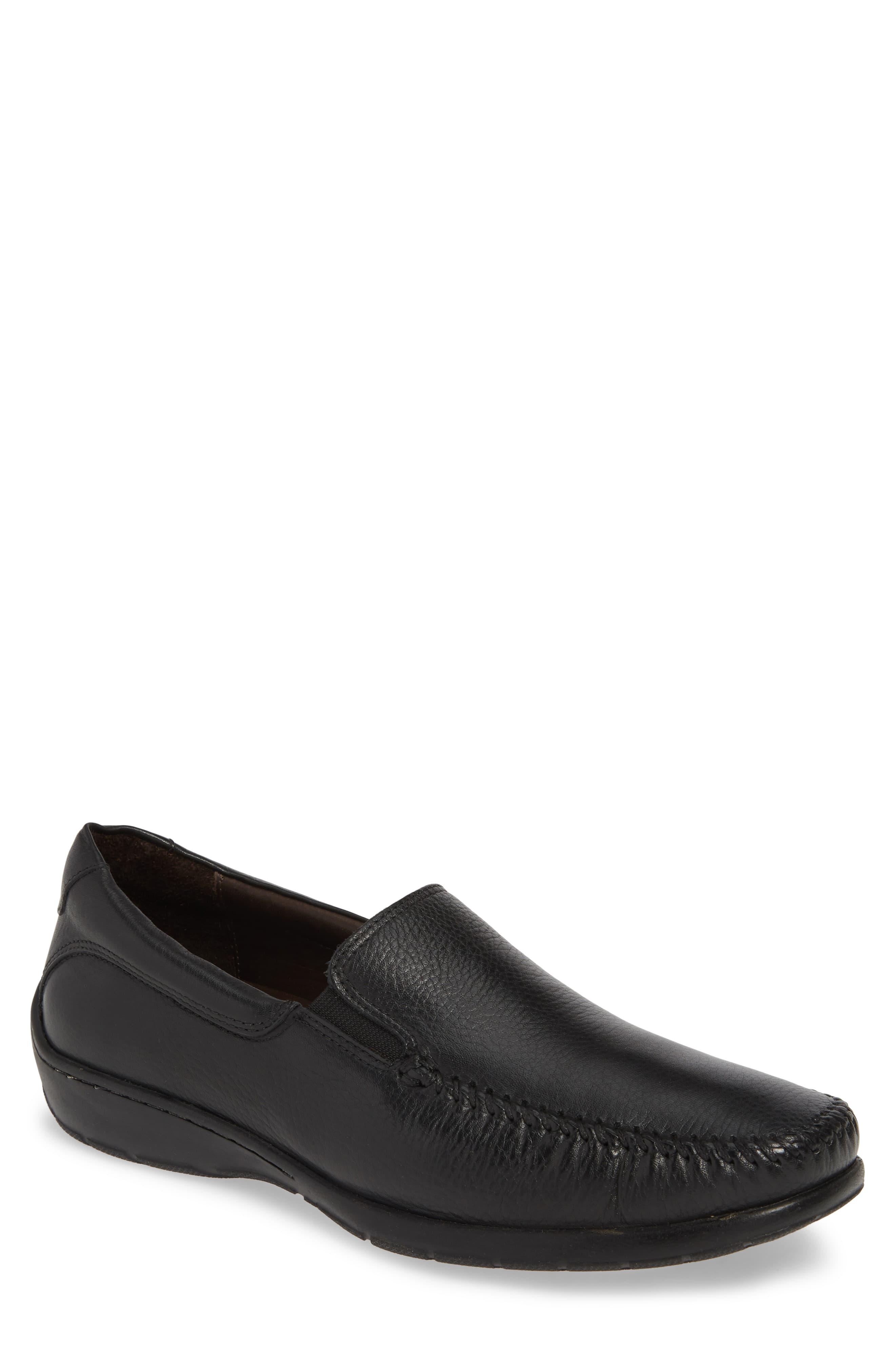 Johnston & Murphy Leather Crawford Venetian Loafer in Black Leather ...