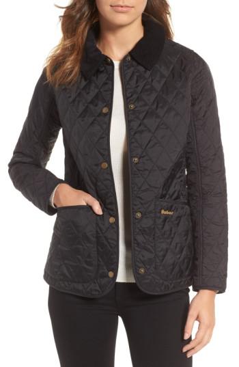 womens black barbour quilted jacket