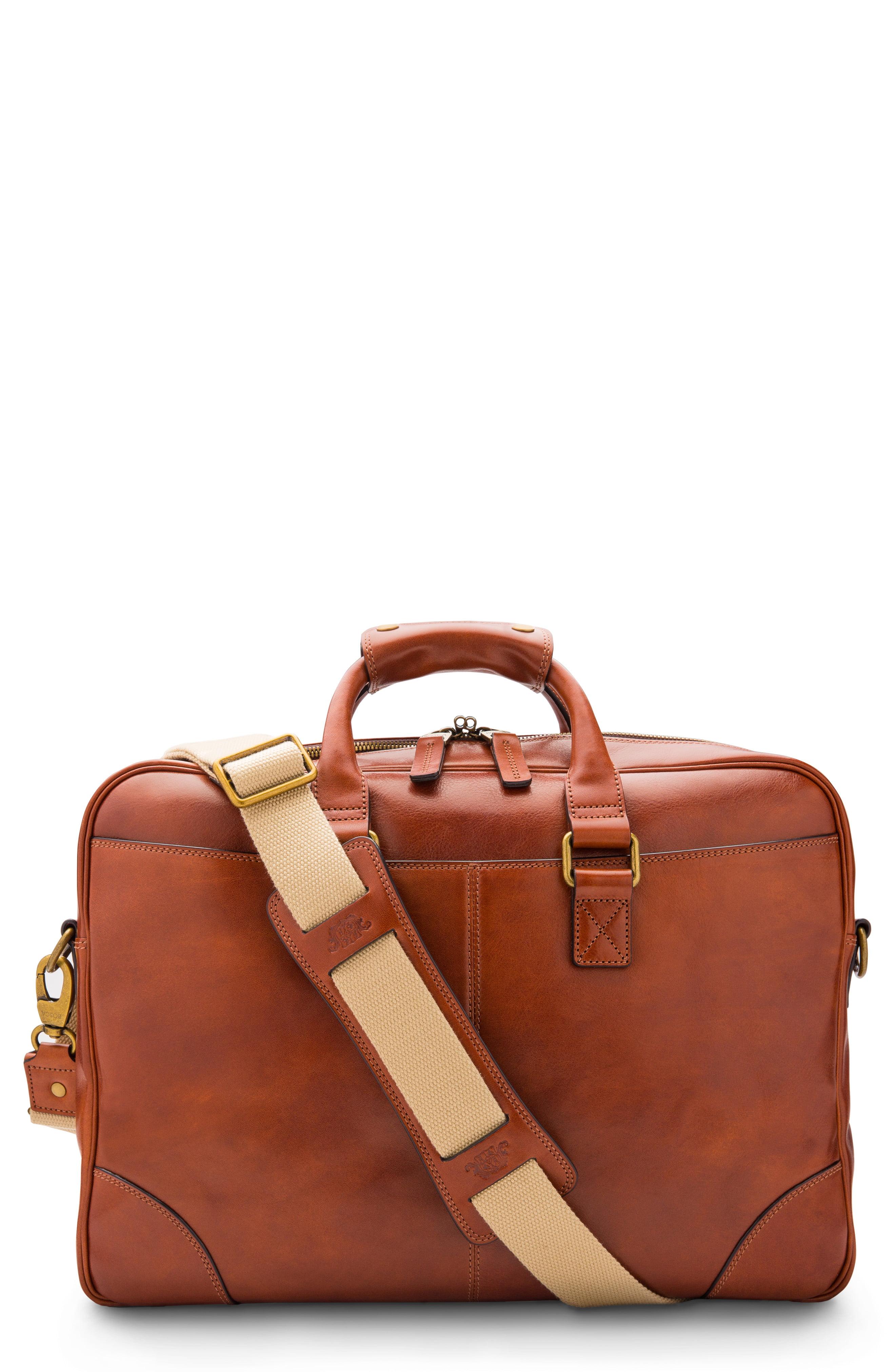 Bosca Leather Double Gusset Briefcase in Amber (Brown) for Men Lyst