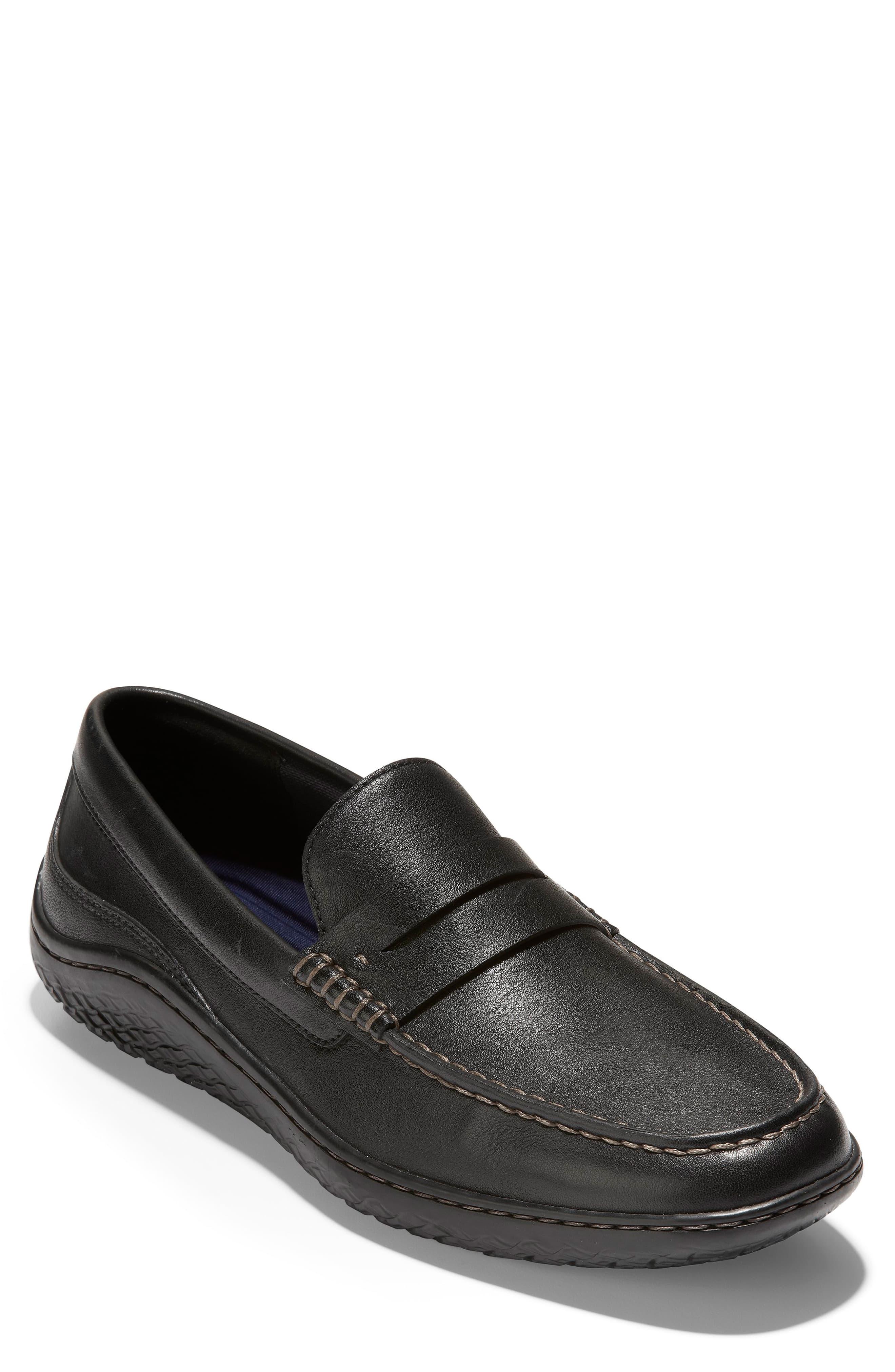 Cole Haan Leather Motogrand Traveler Driving Shoe in Black Leather ...