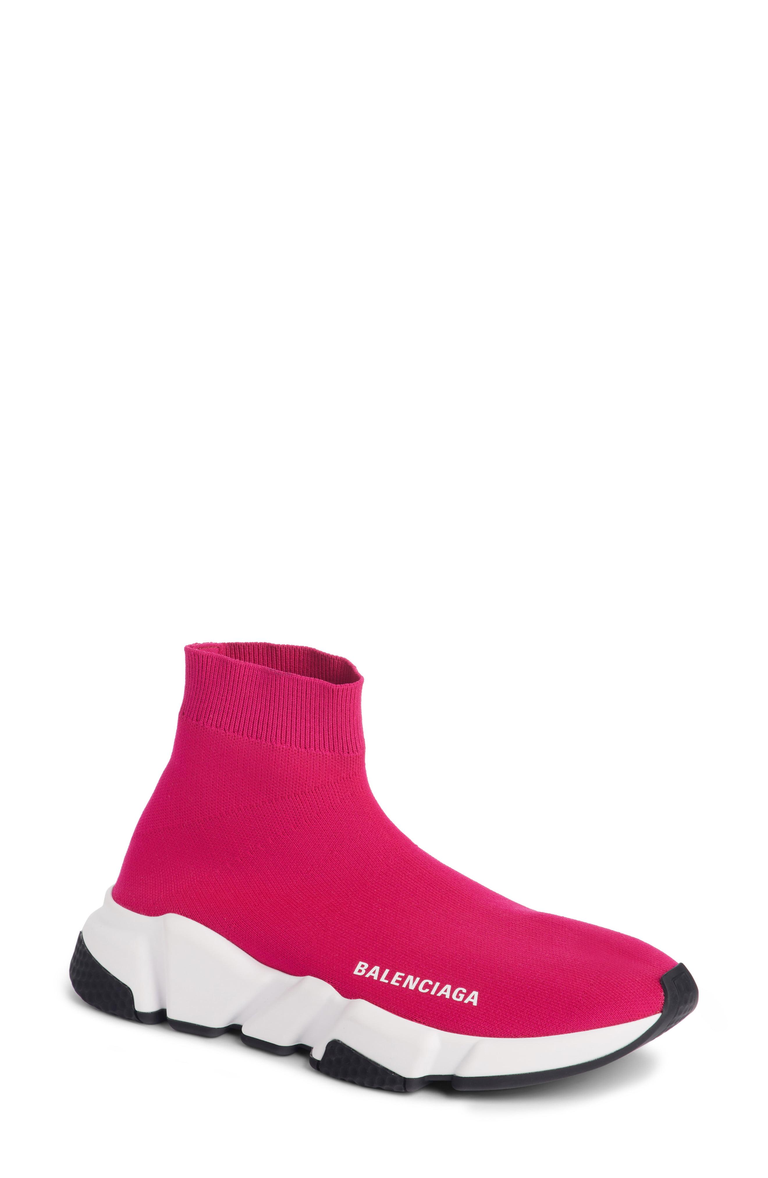 light pink balenciaga speed trainers