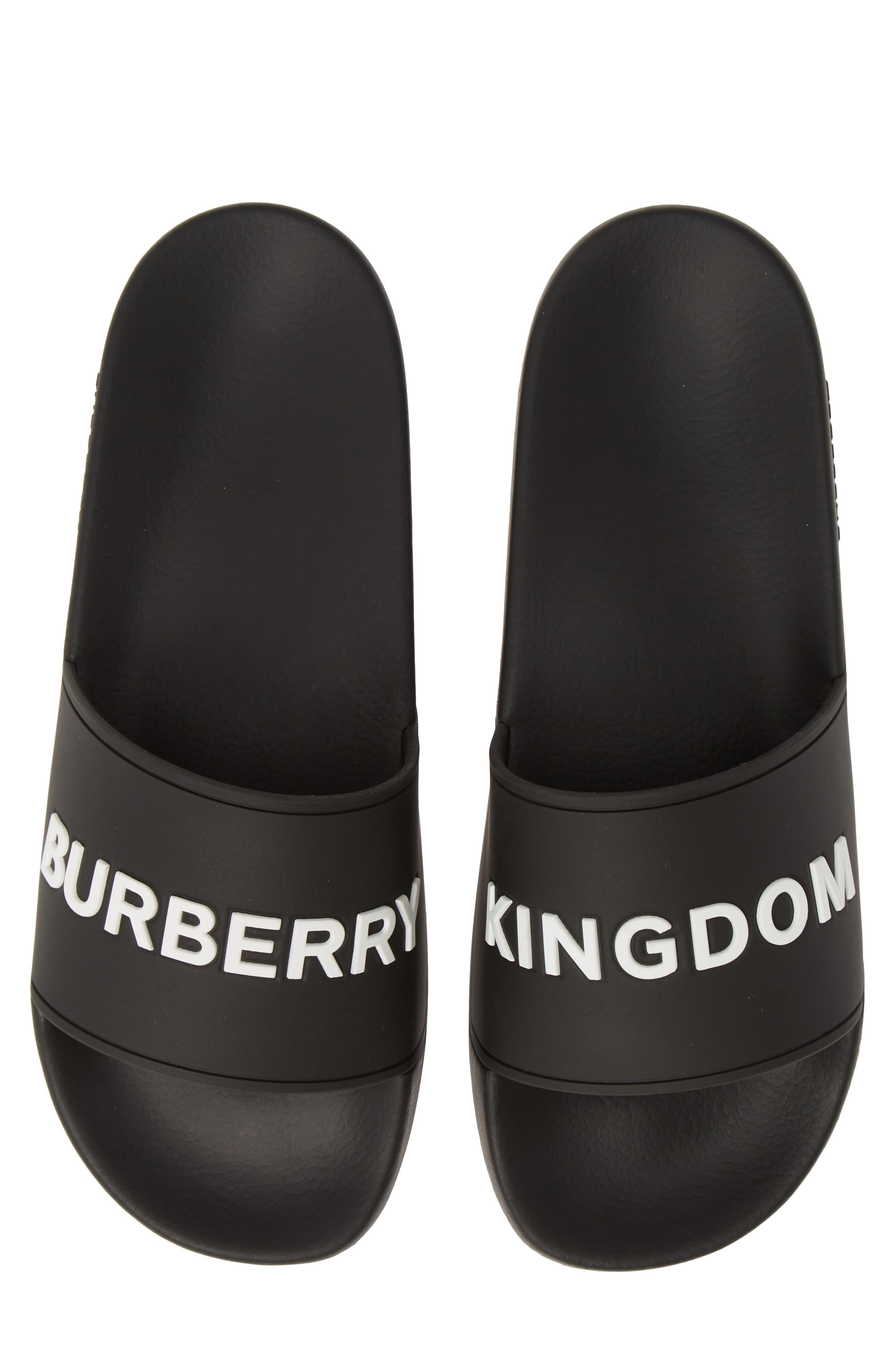 Burberry Kingdom Motif Slides in Black for Men | Lyst